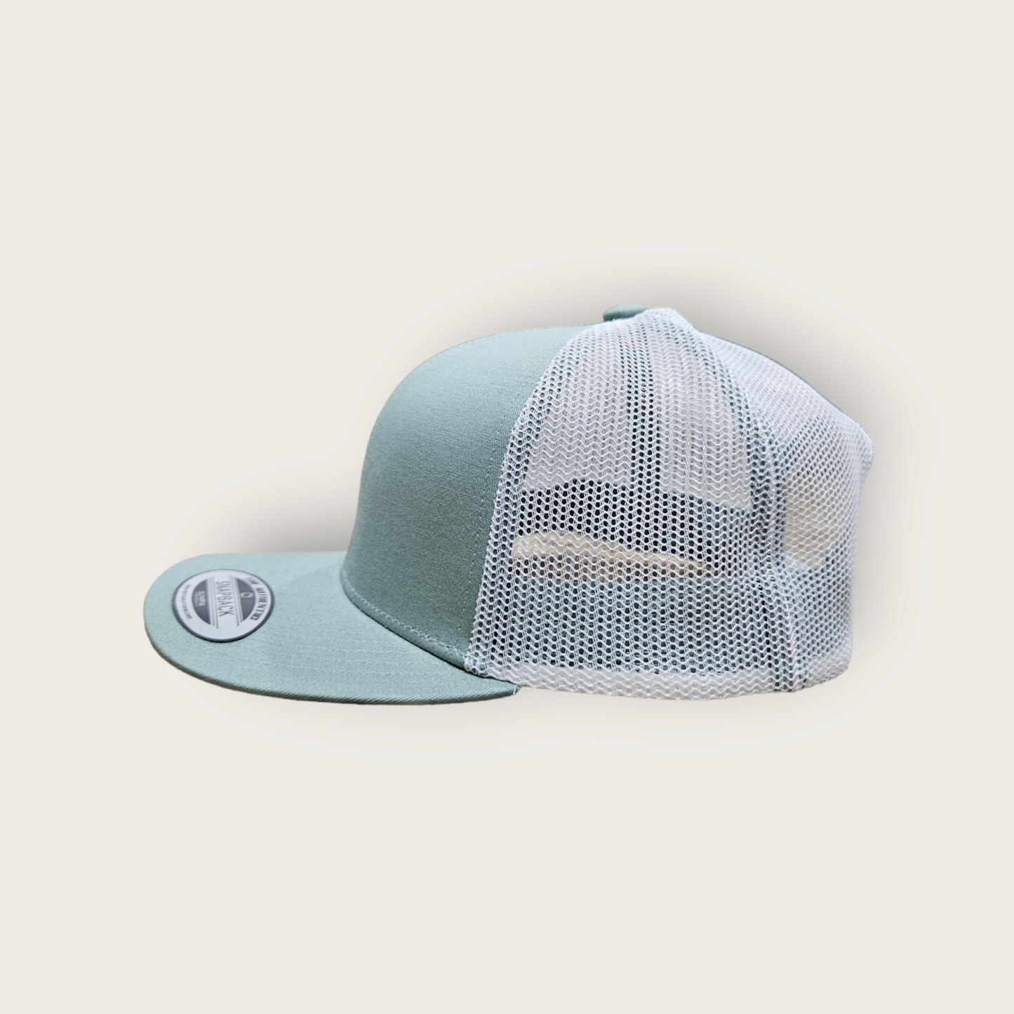 6 Panel Light Stone/ White Trucker Hat 110C