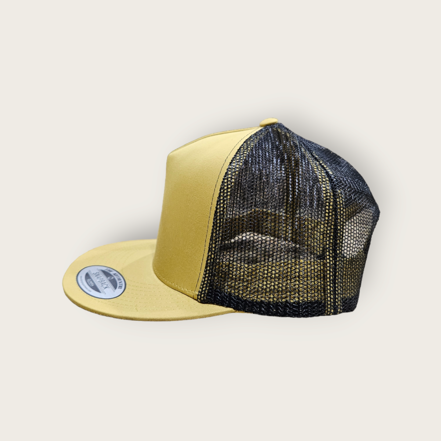 5 Panel Gold/Black Trucker Hat Snapback 105C