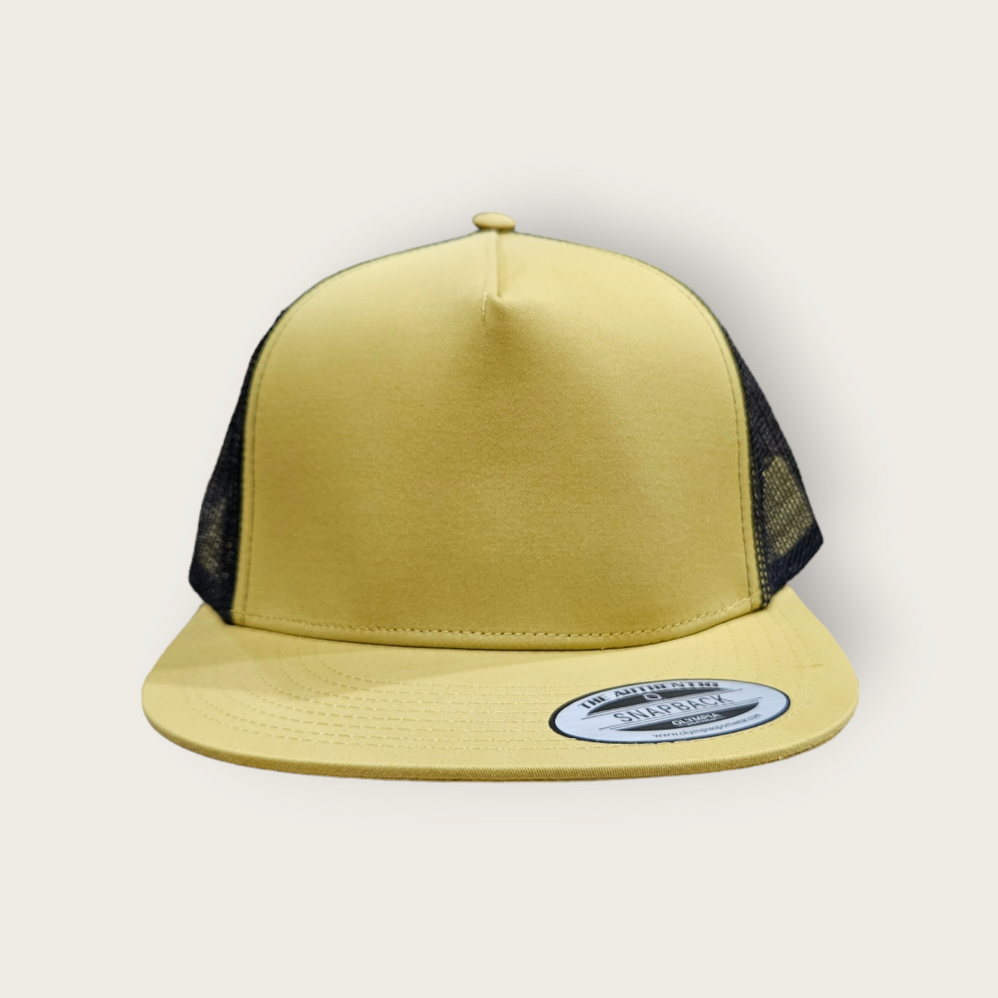 5 Panel Gold/Black Trucker Hat Snapback 105C