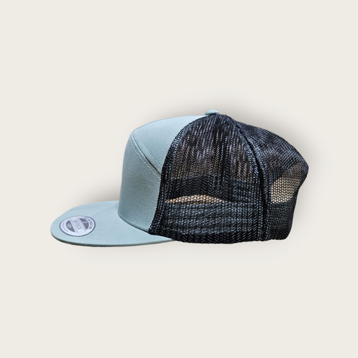 7 Panel Light Stone/ Black Trucker Hat Snapback 115C
