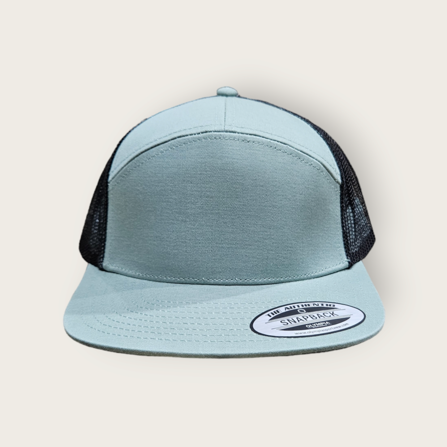 7 Panel Light Stone/ Black Trucker Hat Snapback 115C