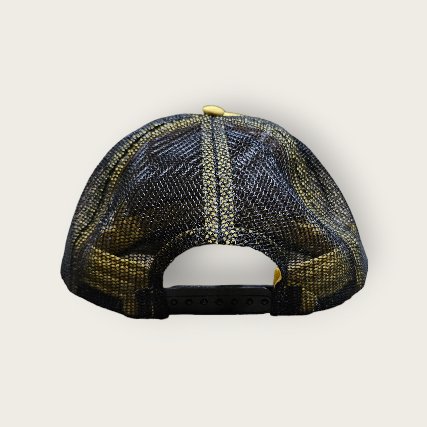 7 Panel Gold/ Black Trucker Hat Snapback 115C