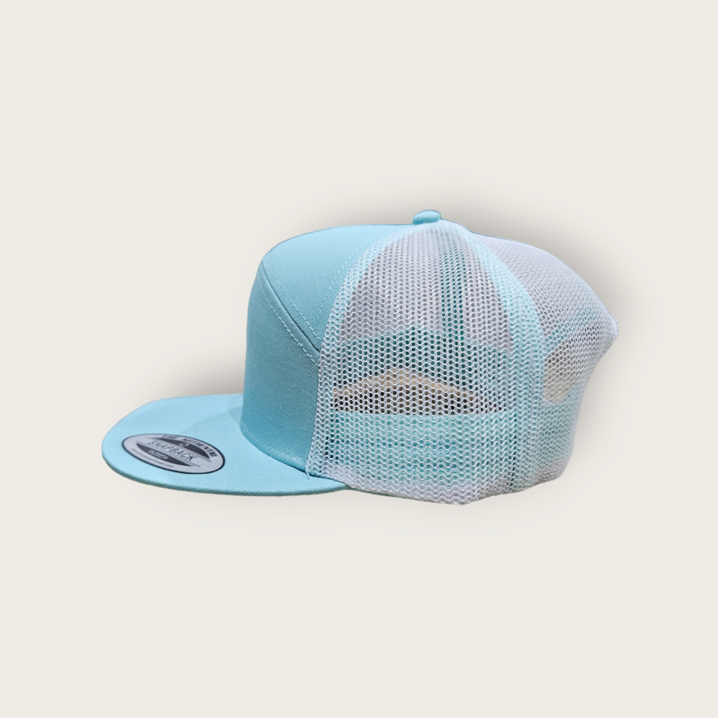 7 Panel Seafoam/ White Trucker Hat Snapback 115C