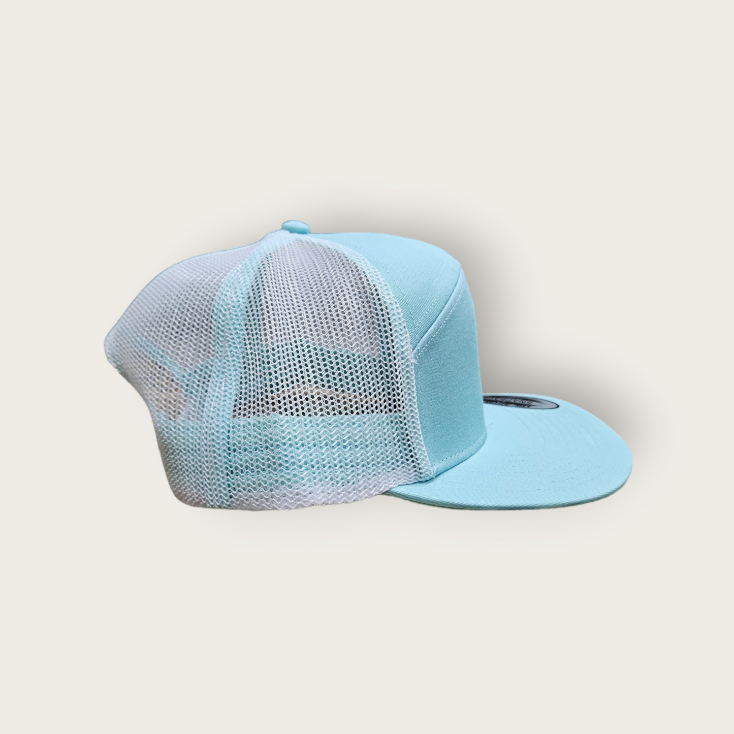 7 Panel Seafoam/ White Trucker Hat Snapback 115C