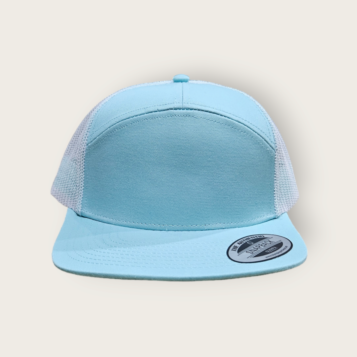 7 Panel Seafoam/ White Trucker Hat Snapback 115C