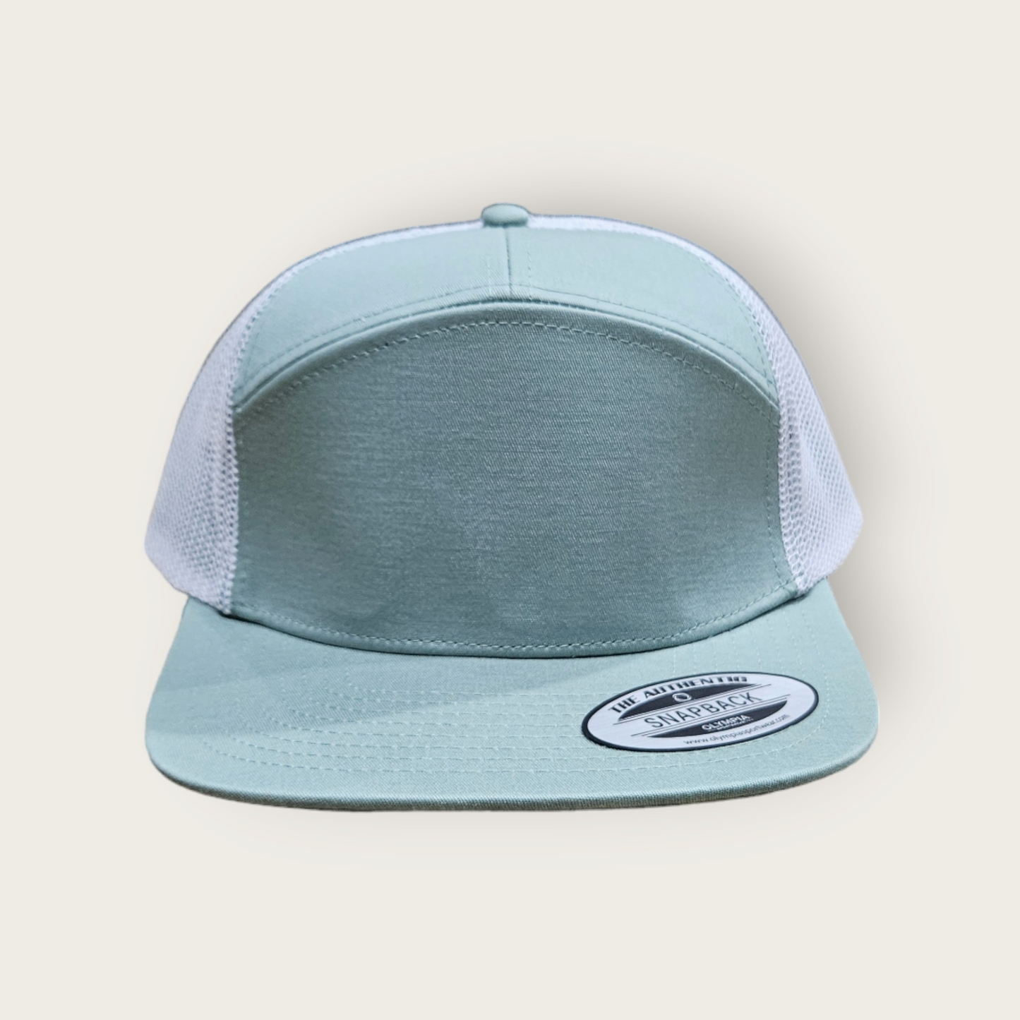 7 Panel Light Stone/ White Trucker Hat Snapback 115C