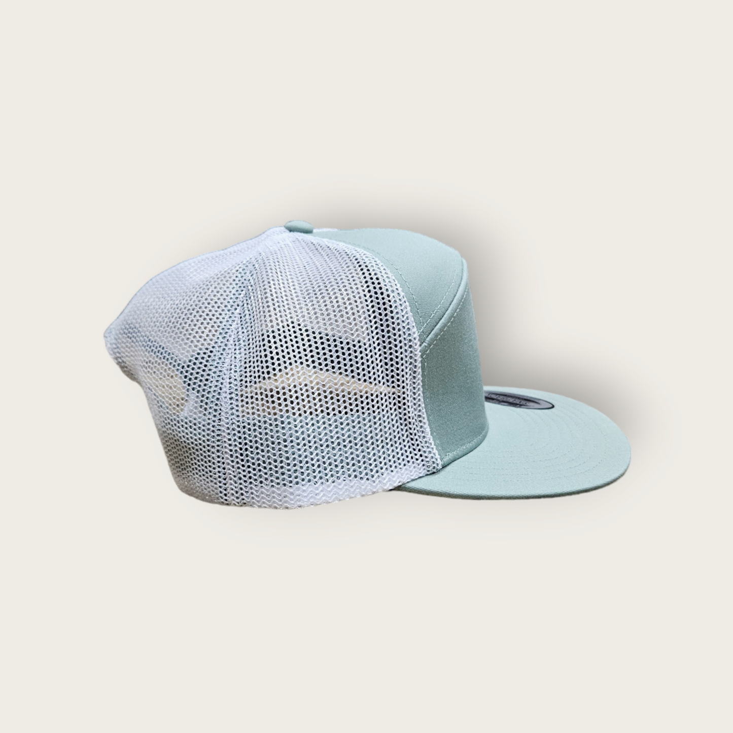 7 Panel Light Stone/ White Trucker Hat Snapback 115C
