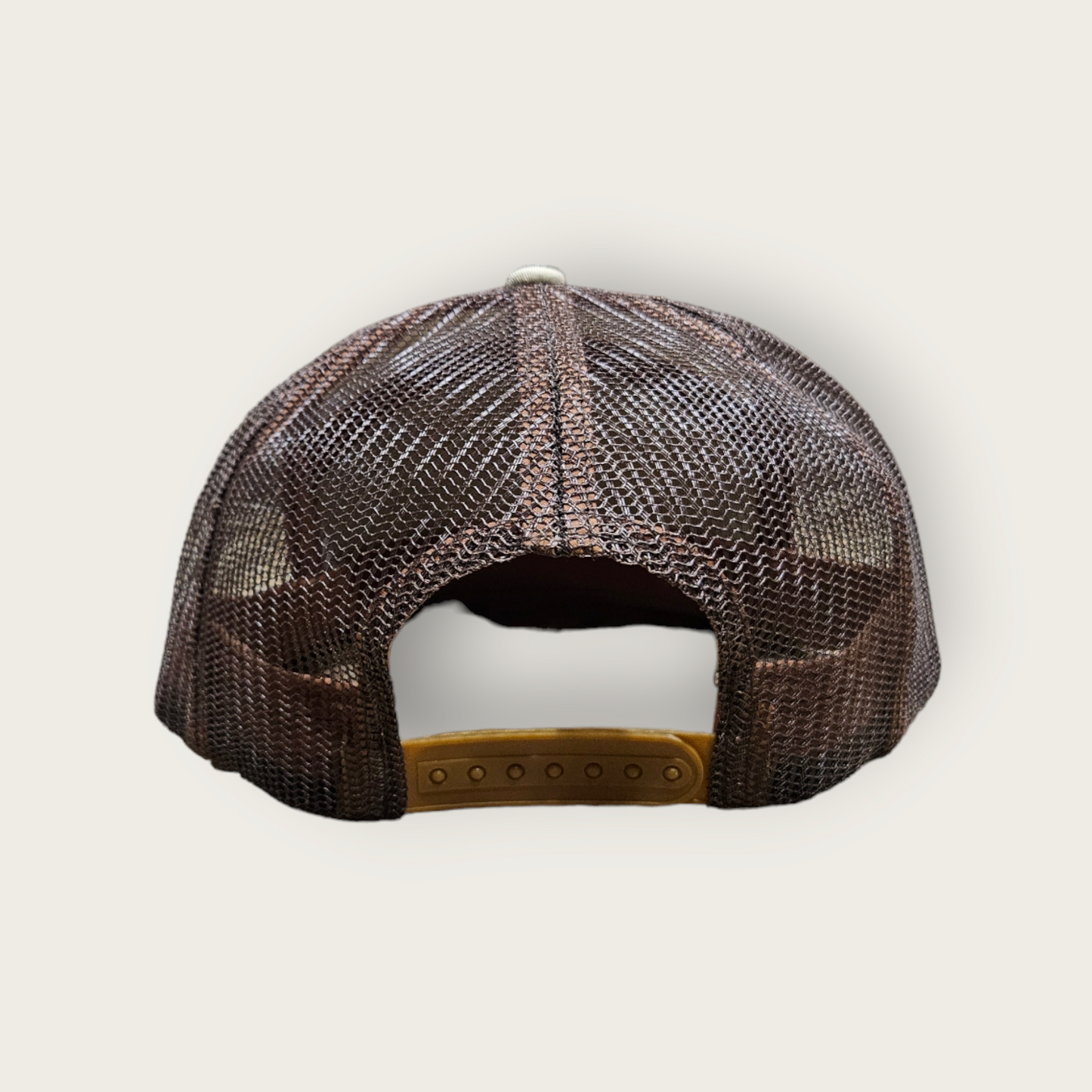 7 Panel Khaki/ Brown Trucker Hat Snapback 115C