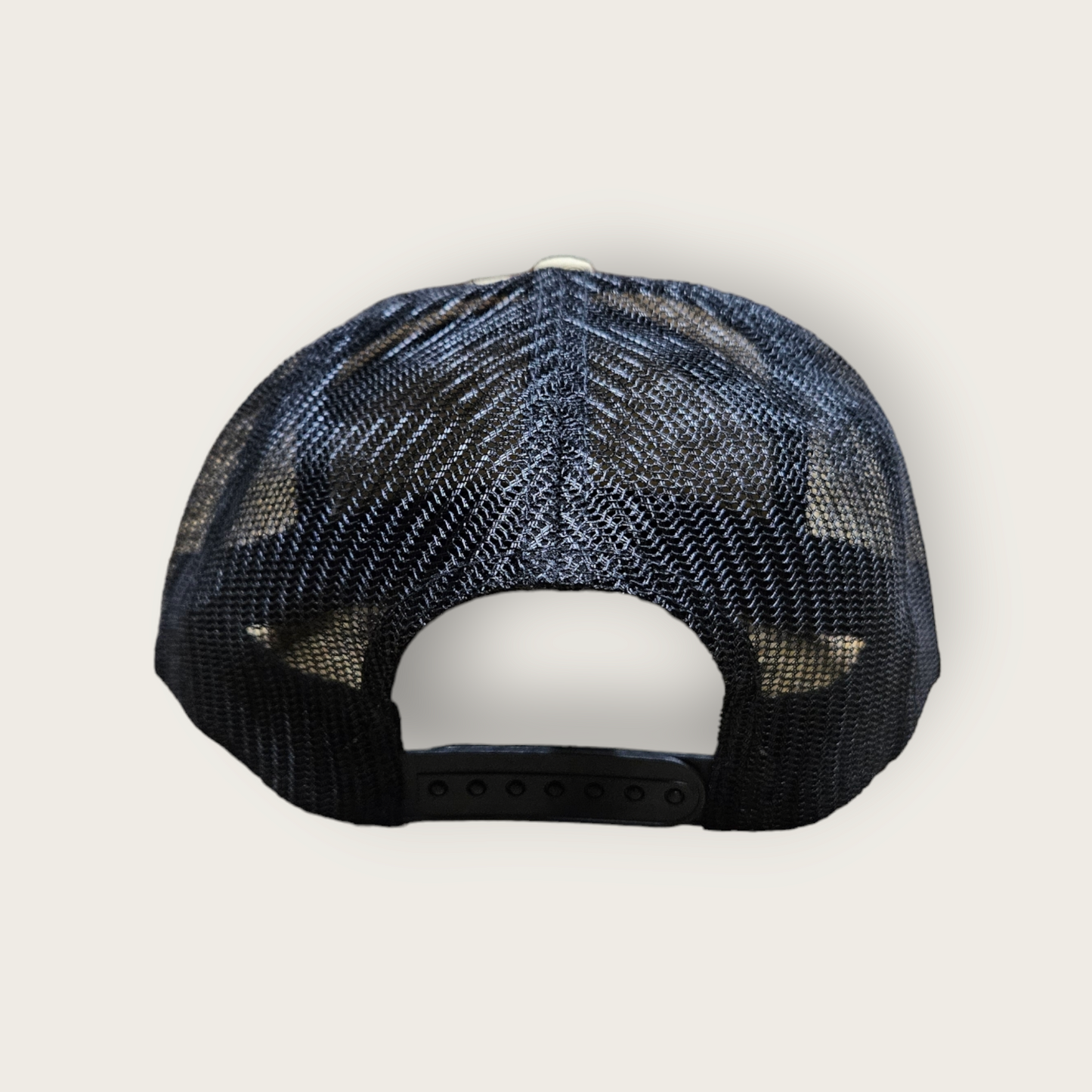 7 Panel Khaki/ Black Trucker Hat Snapback 115C