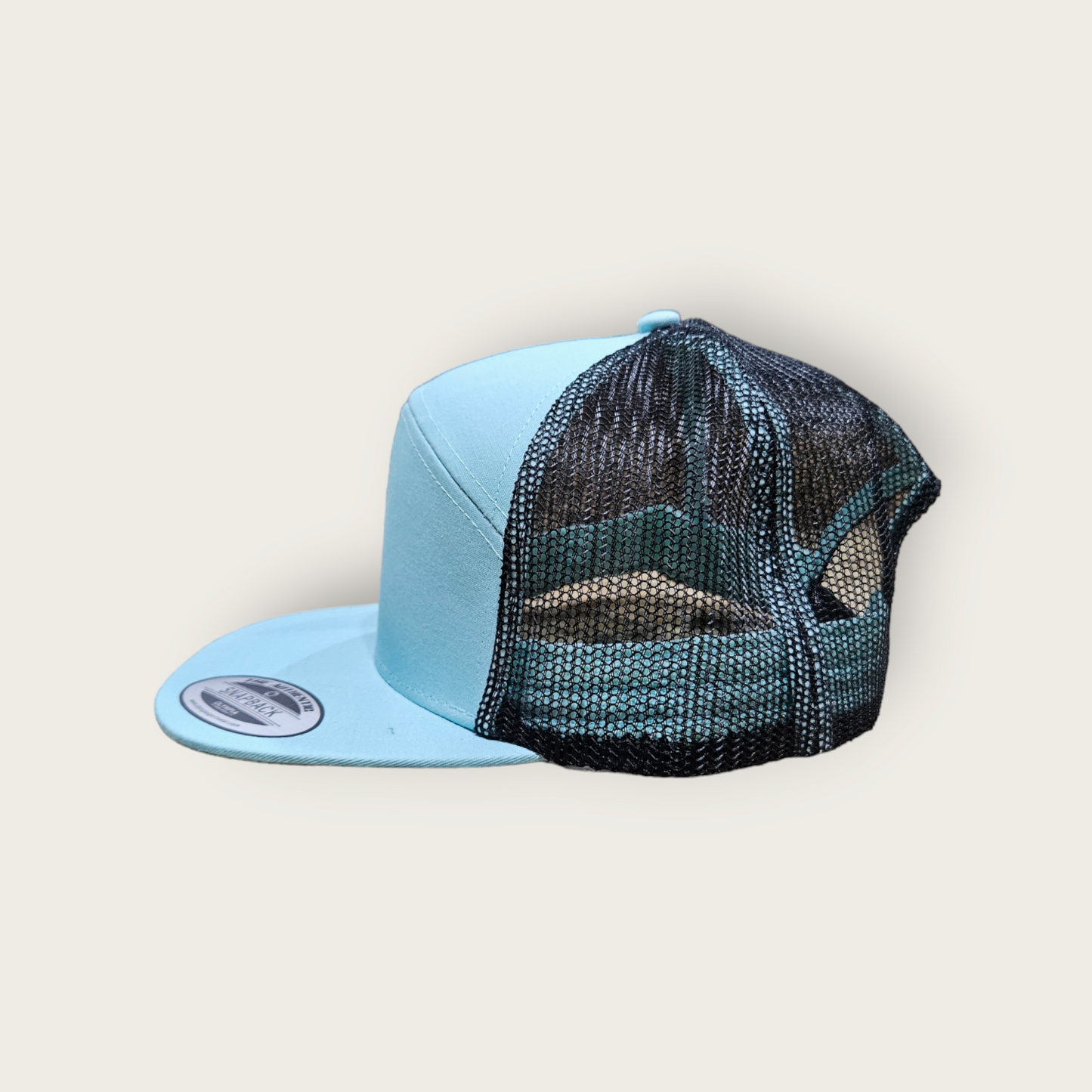 7 Panel Seafoam/ Black Trucker Hat Snapback 115C