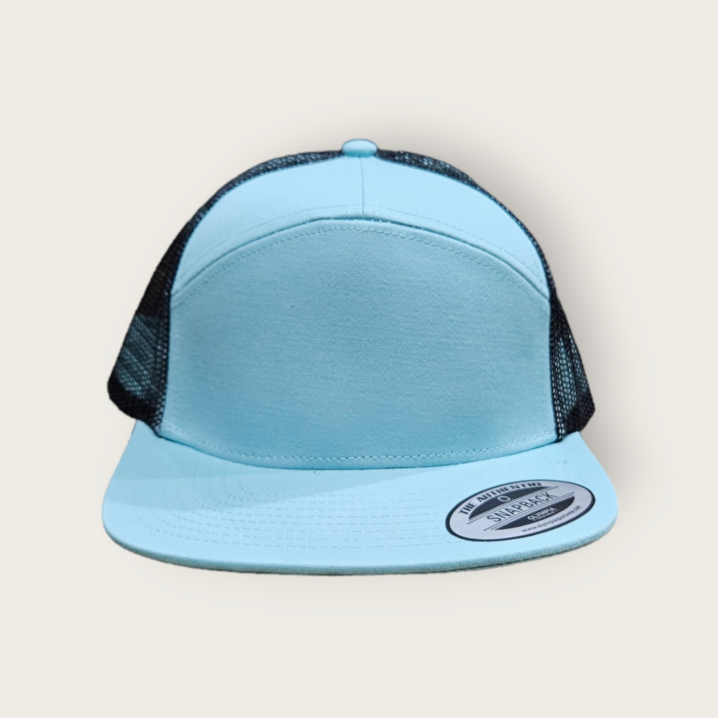 7 Panel Seafoam/ Black Trucker Hat Snapback 115C