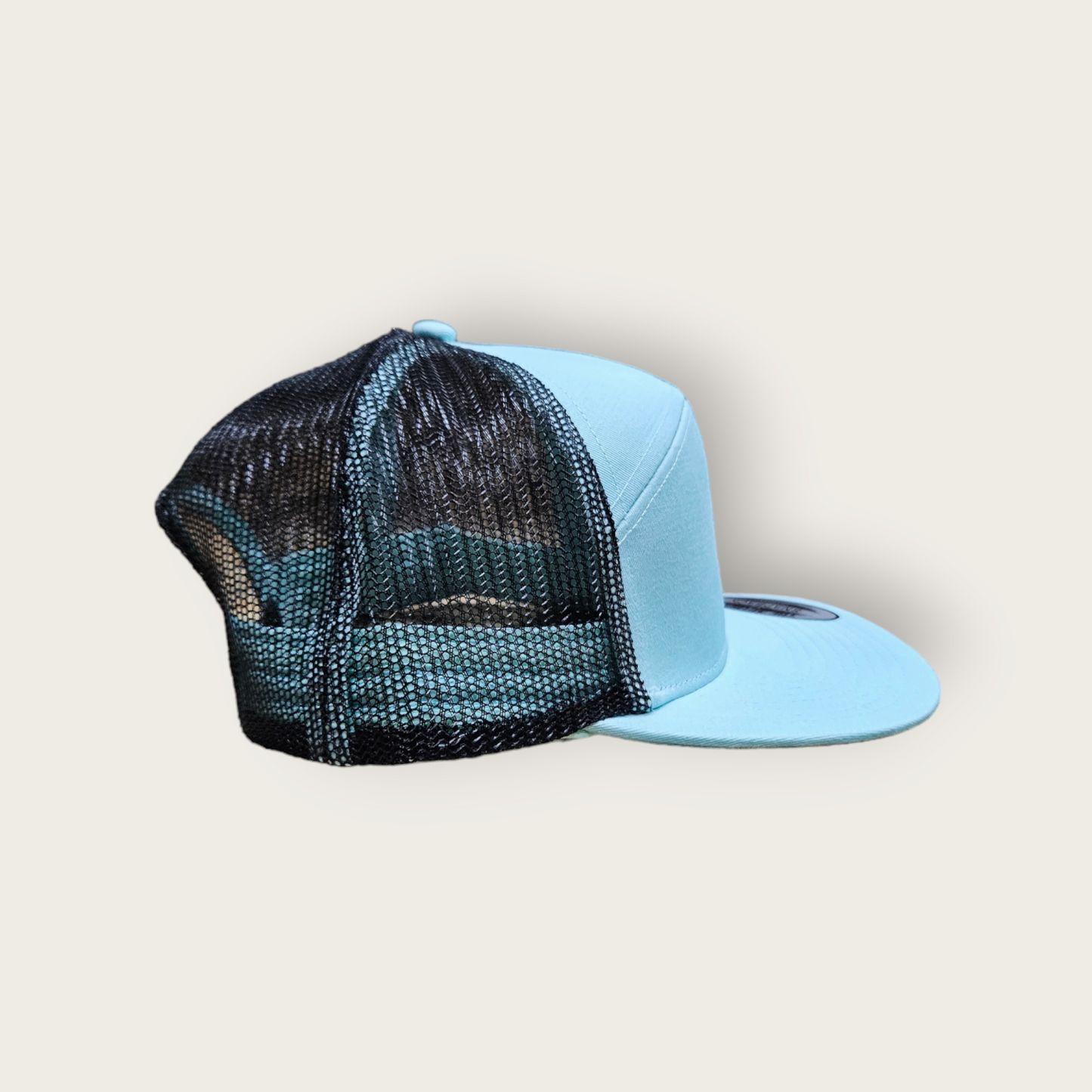 7 Panel Seafoam/ Black Trucker Hat Snapback 115C