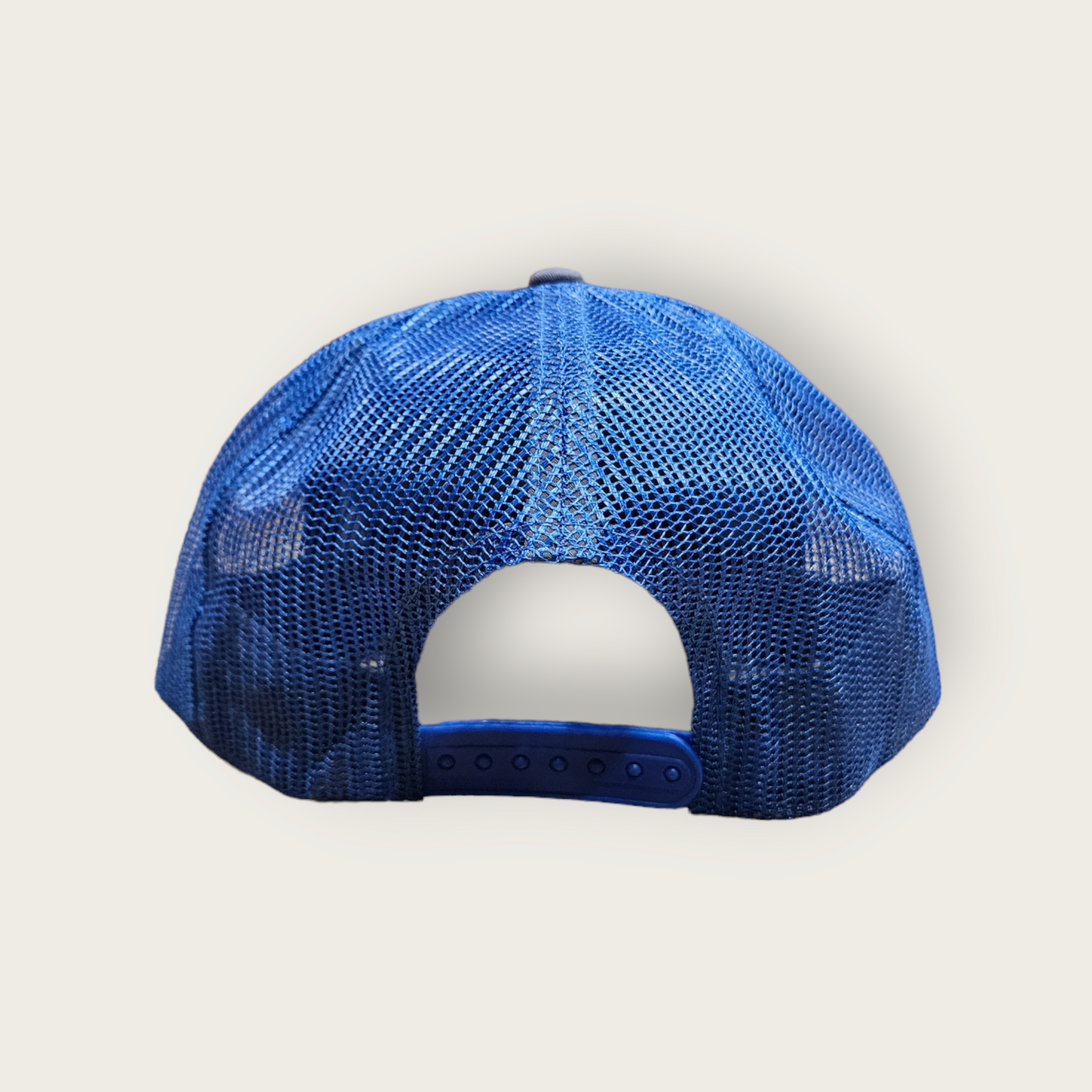 7 Panel Charcoal/ Royal Trucker Hat Snapback 115C