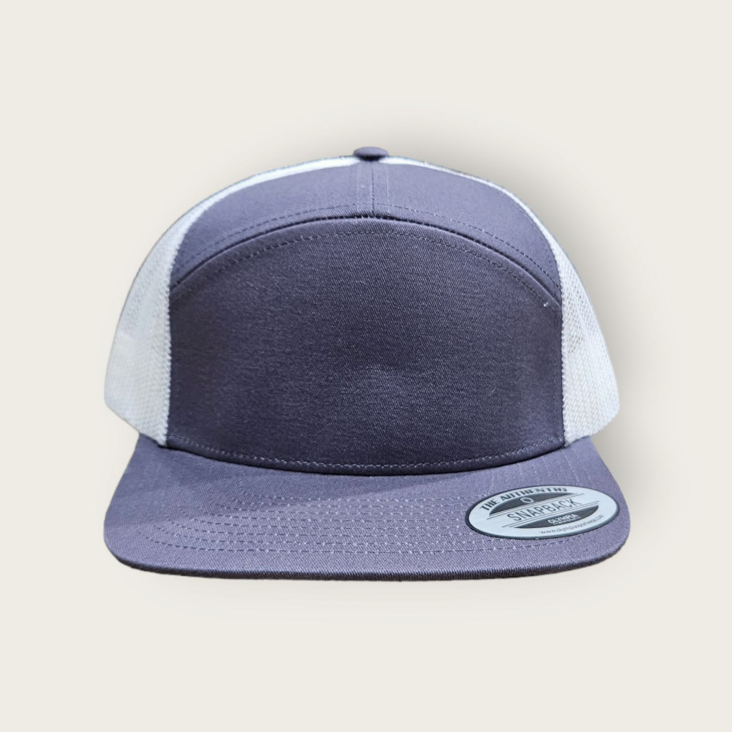 7 Panel Charcoal/ White Trucker Hat Snapback 115C