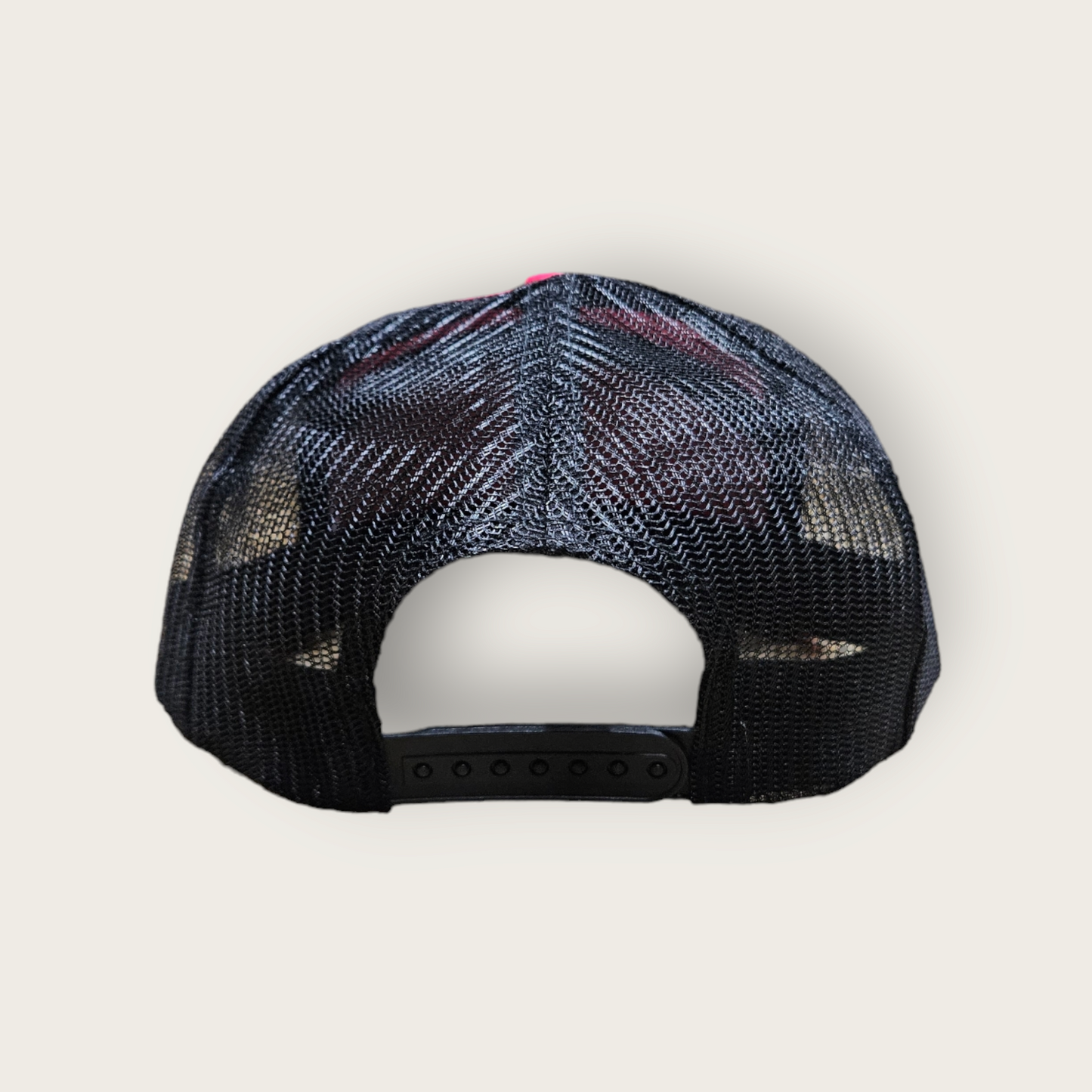 7 Panel Red/ Black Trucker Hat Snapback 115C