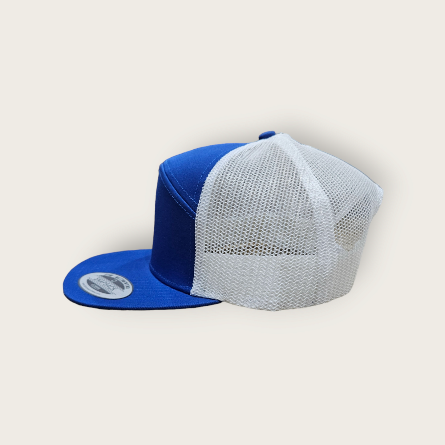 7 Panel Royal/ White Trucker Hat Snapback 115C