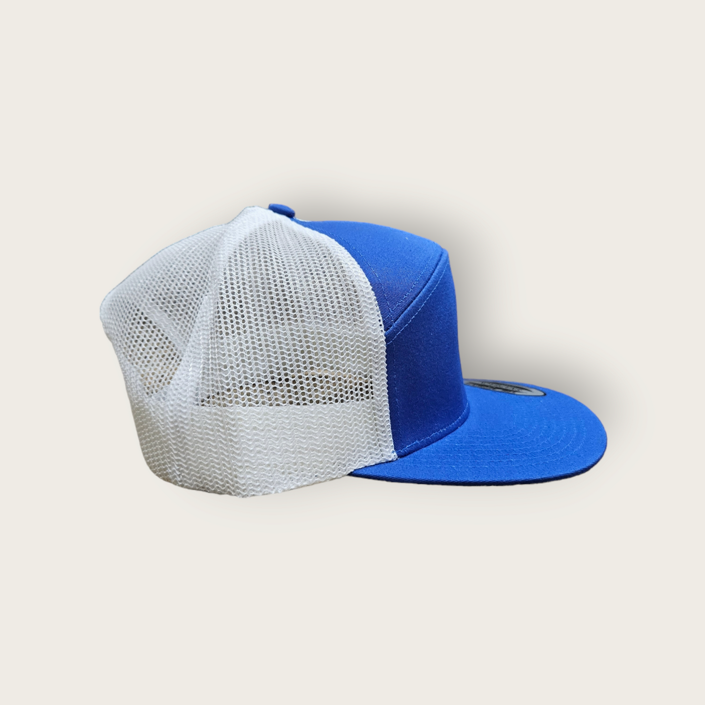 7 Panel Royal/ White Trucker Hat Snapback 115C