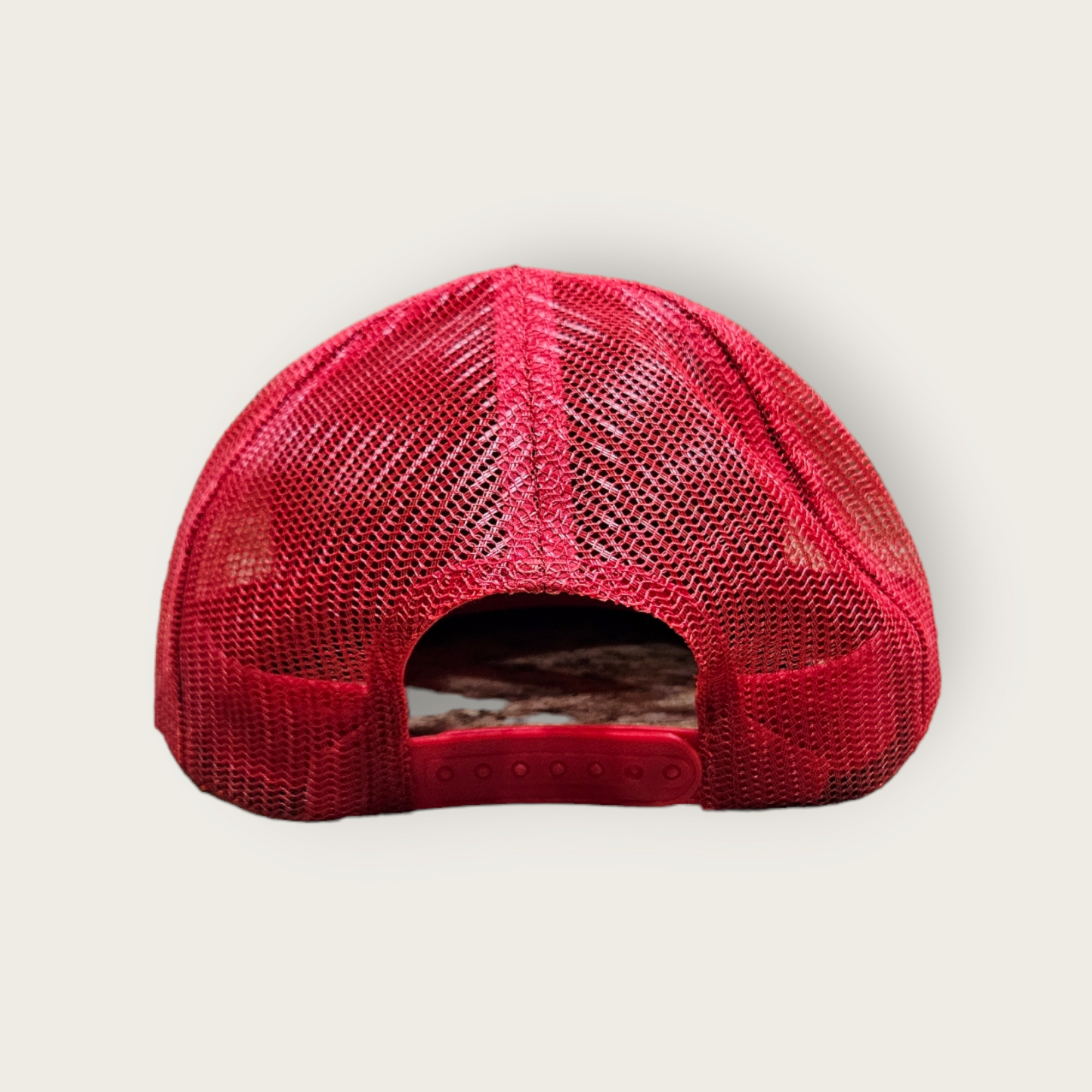 7 Panel Black/ Red Trucker Hat Snapback 115C