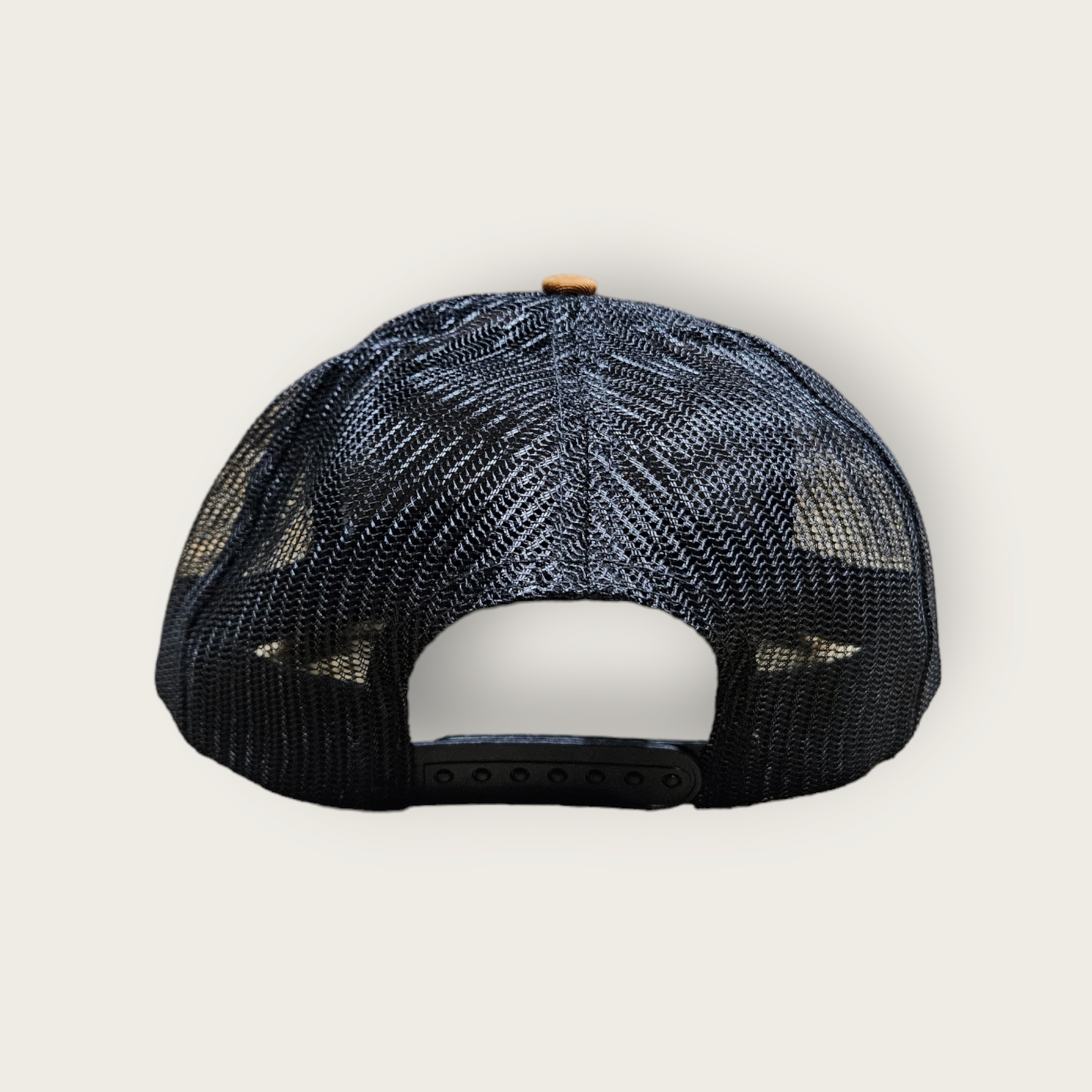 7 Panel Carmel/ Black Trucker Hat Snapback 115C