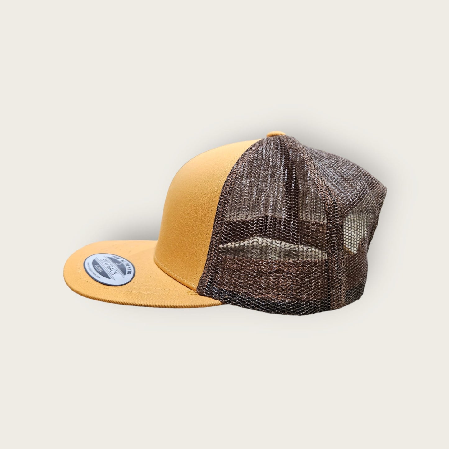 6 Panel Gold/Brown Trucker Hat 110C