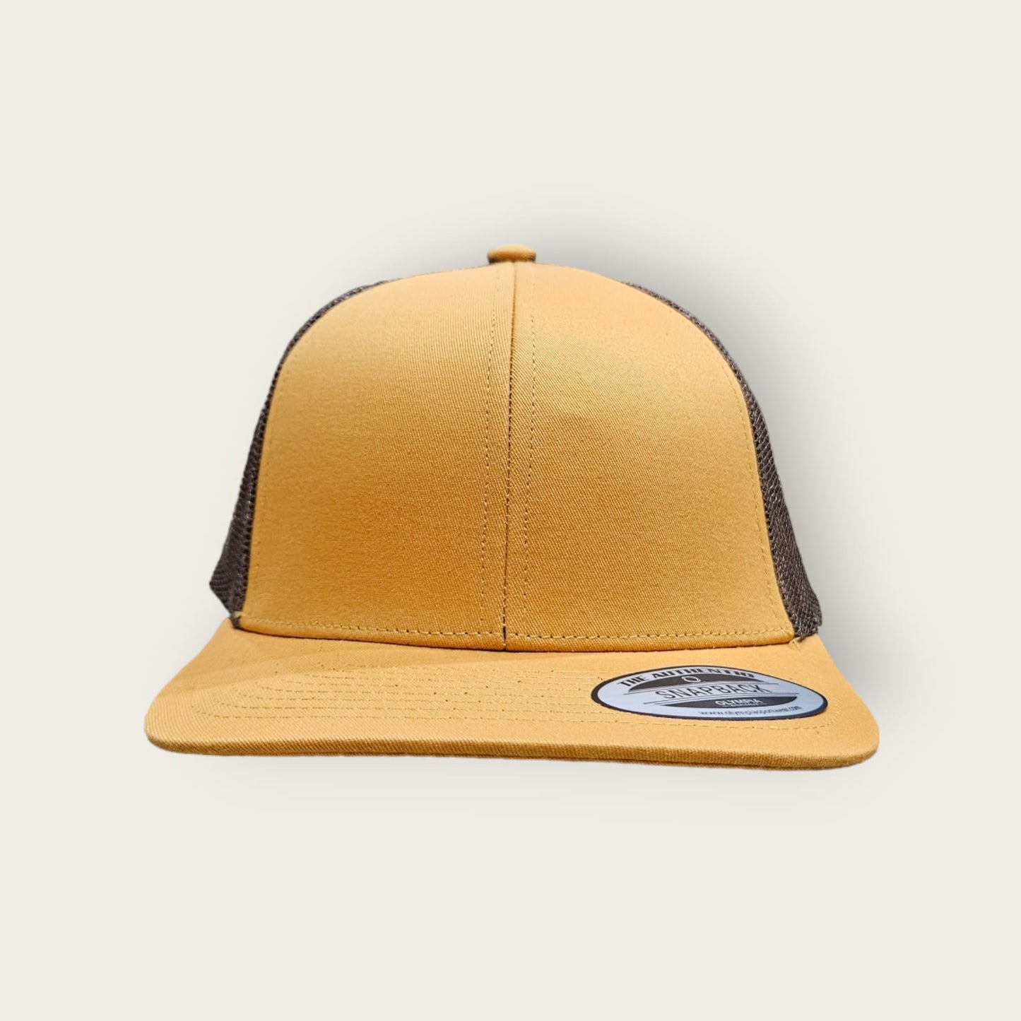 6 Panel Gold/Brown Trucker Hat 110C