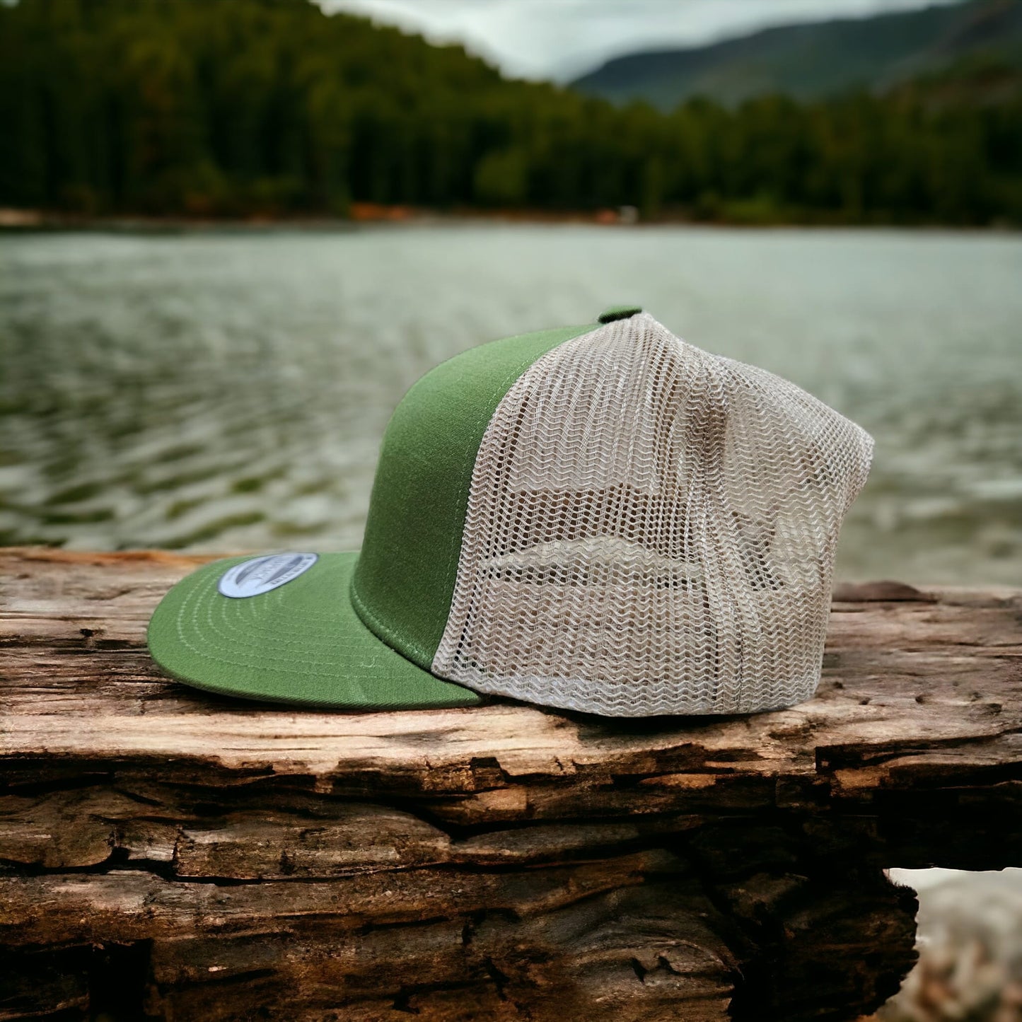 6 Panel Hunter Green/Khaki Trucker Hat 110C