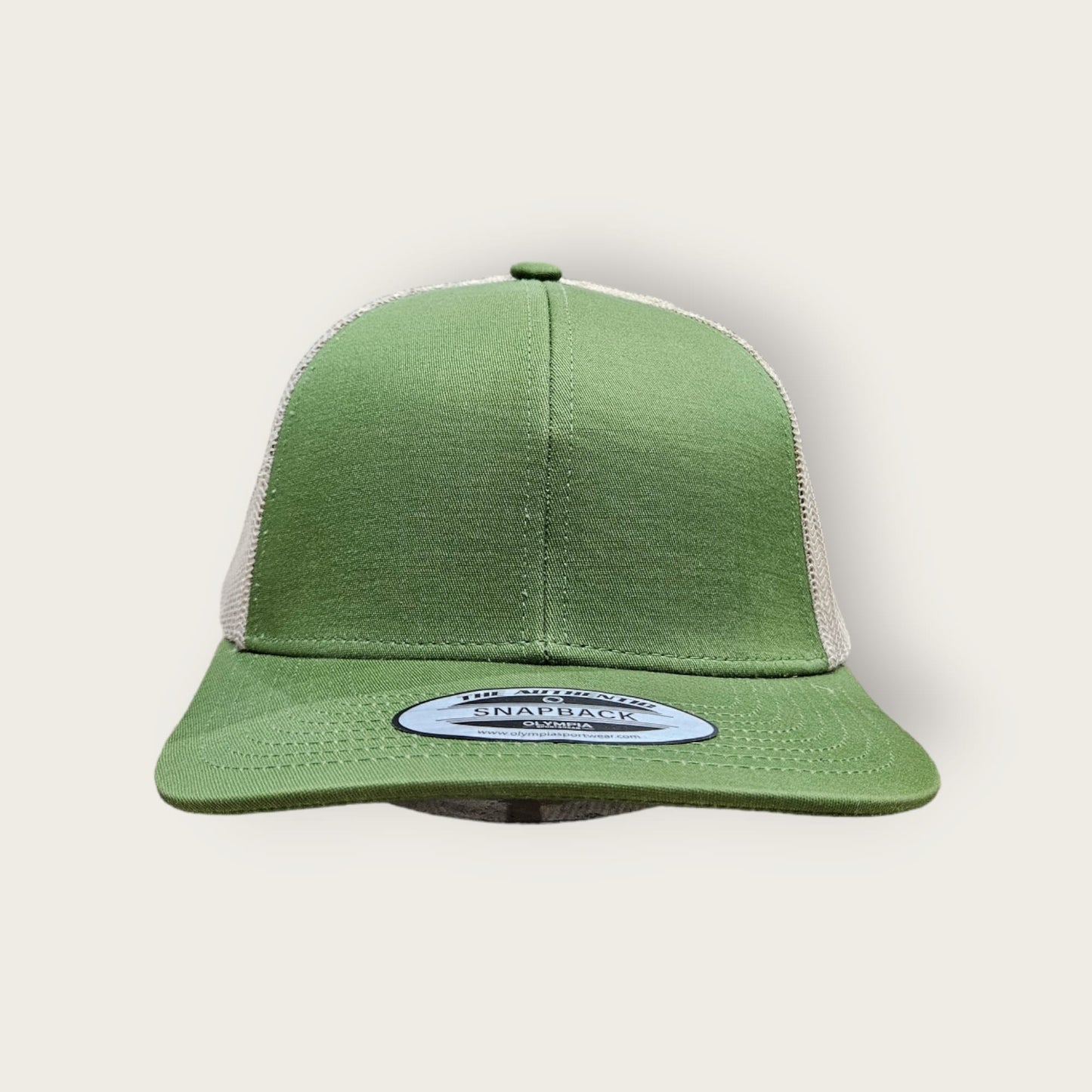 6 Panel Hunter Green/Khaki Trucker Hat 110C
