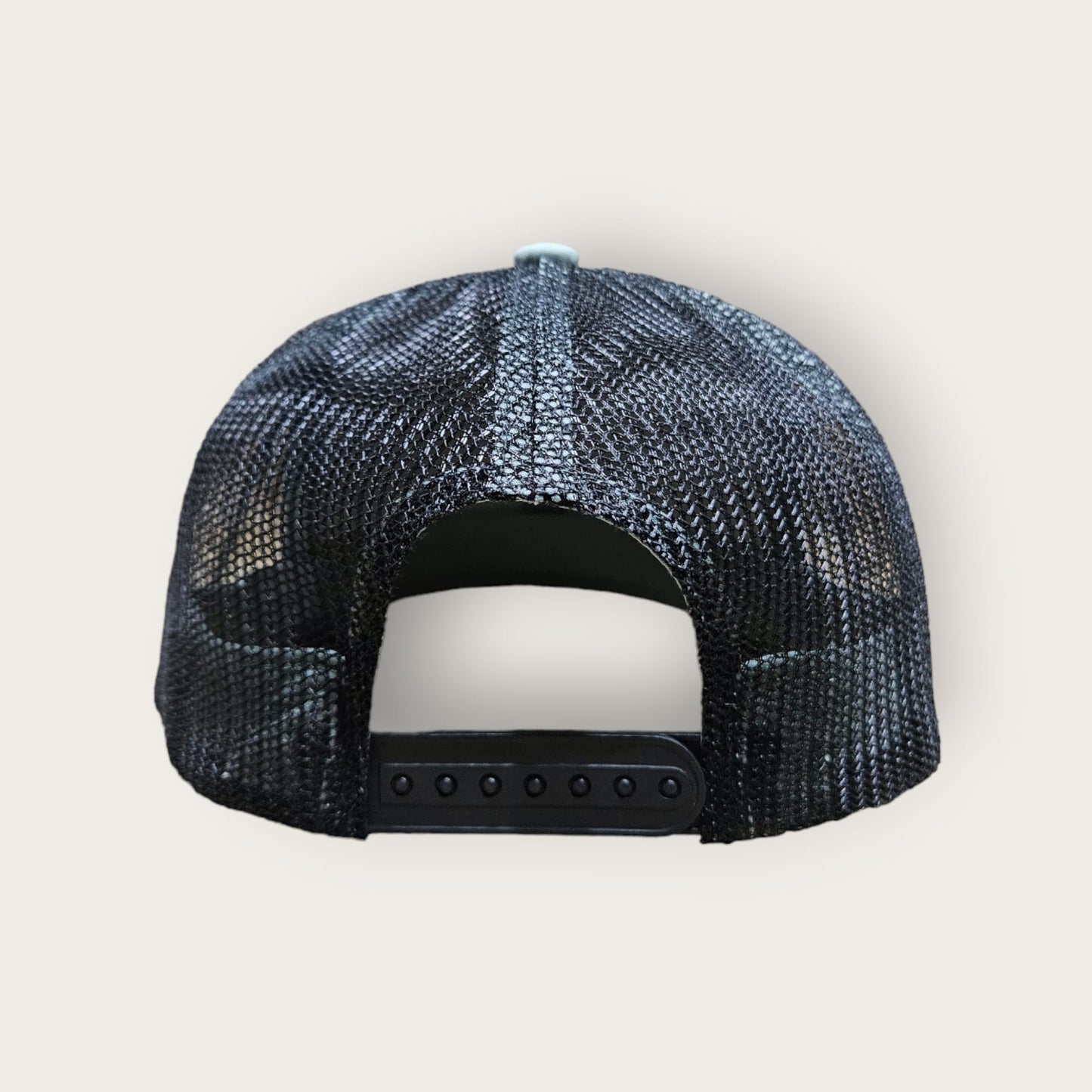 6 Panel Charcoal/Black Trucker Hat 110C