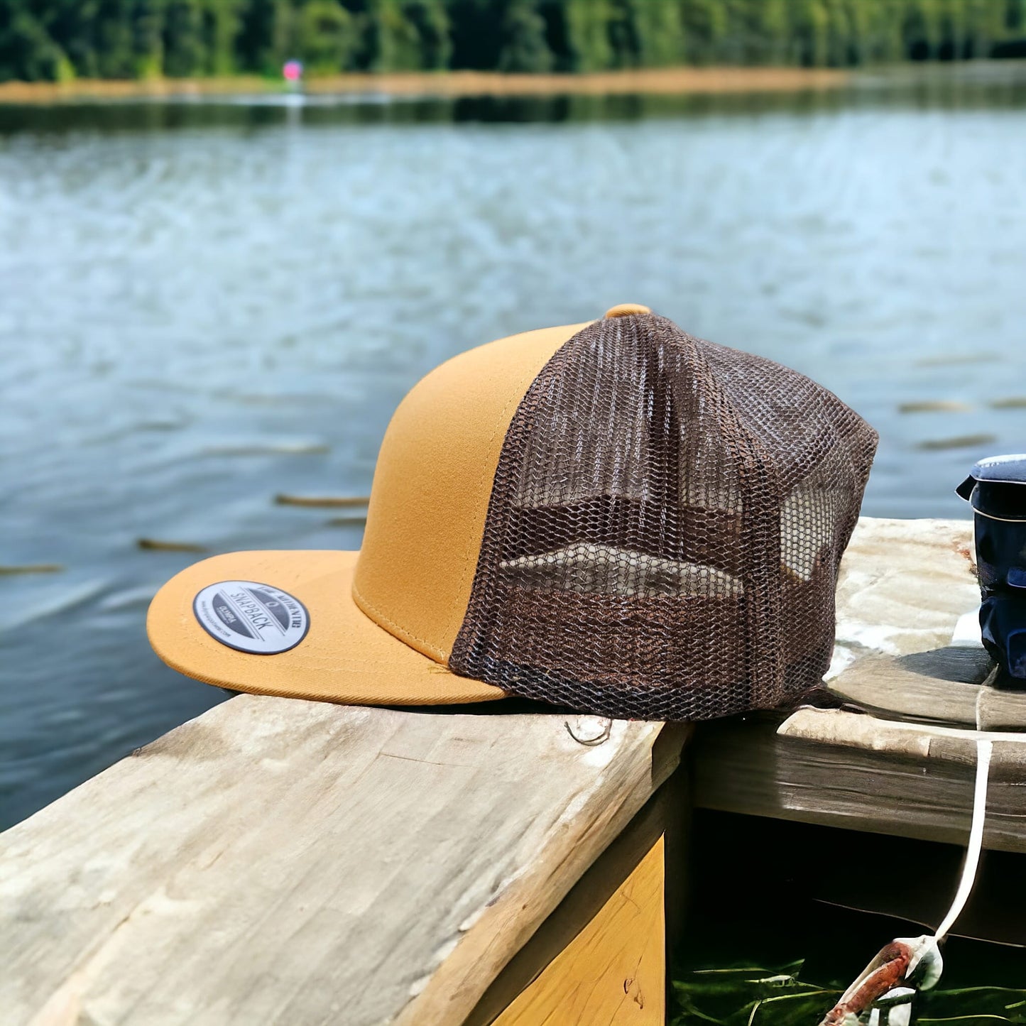 6 Panel Gold/Brown Trucker Hat 110C