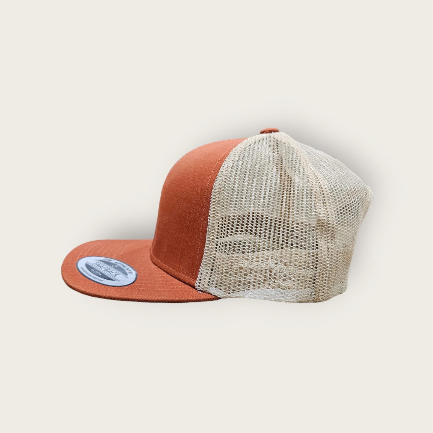 6 Panel Carmel/Khaki Trucker Hat 110C