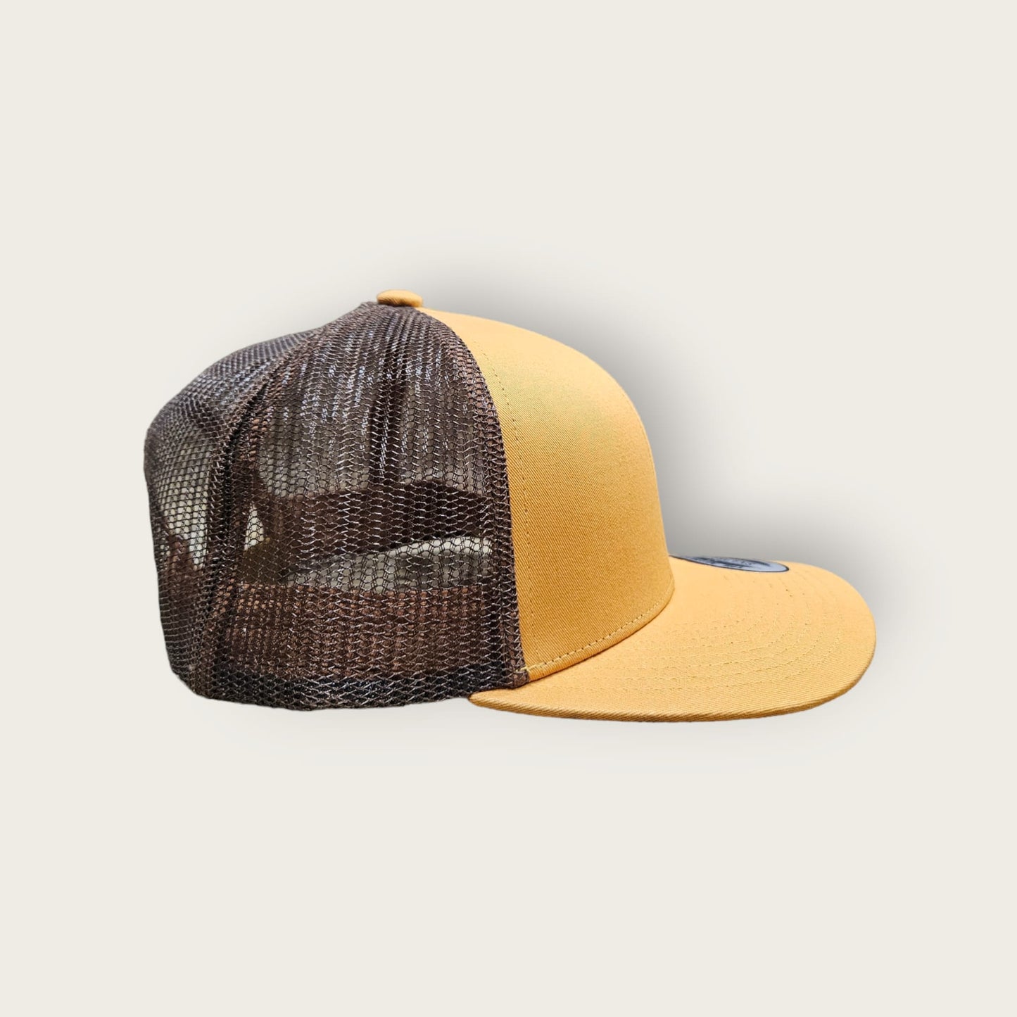 6 Panel Gold/Brown Trucker Hat 110C