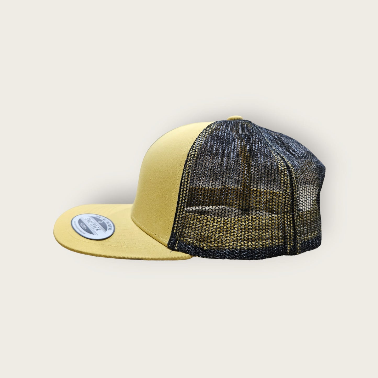 6 Panel Gold/Black Trucker Hat 110C