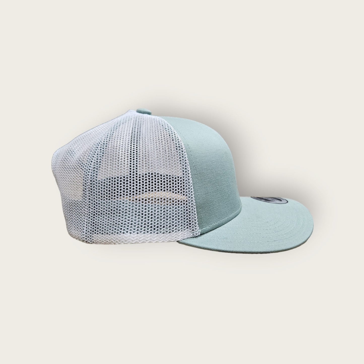 6 Panel Light Stone/ White Trucker Hat 110C