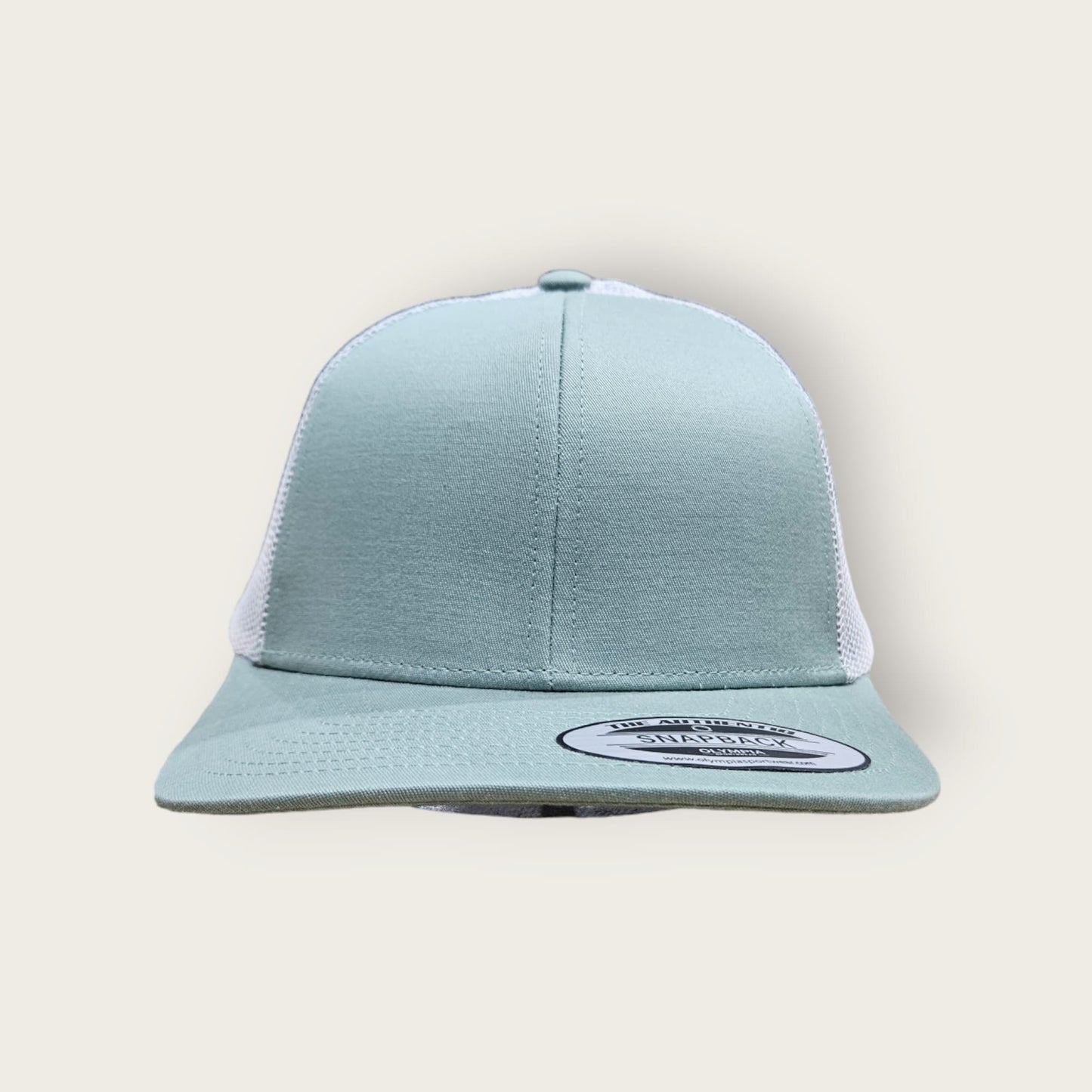 6 Panel Light Stone/ White Trucker Hat 110C