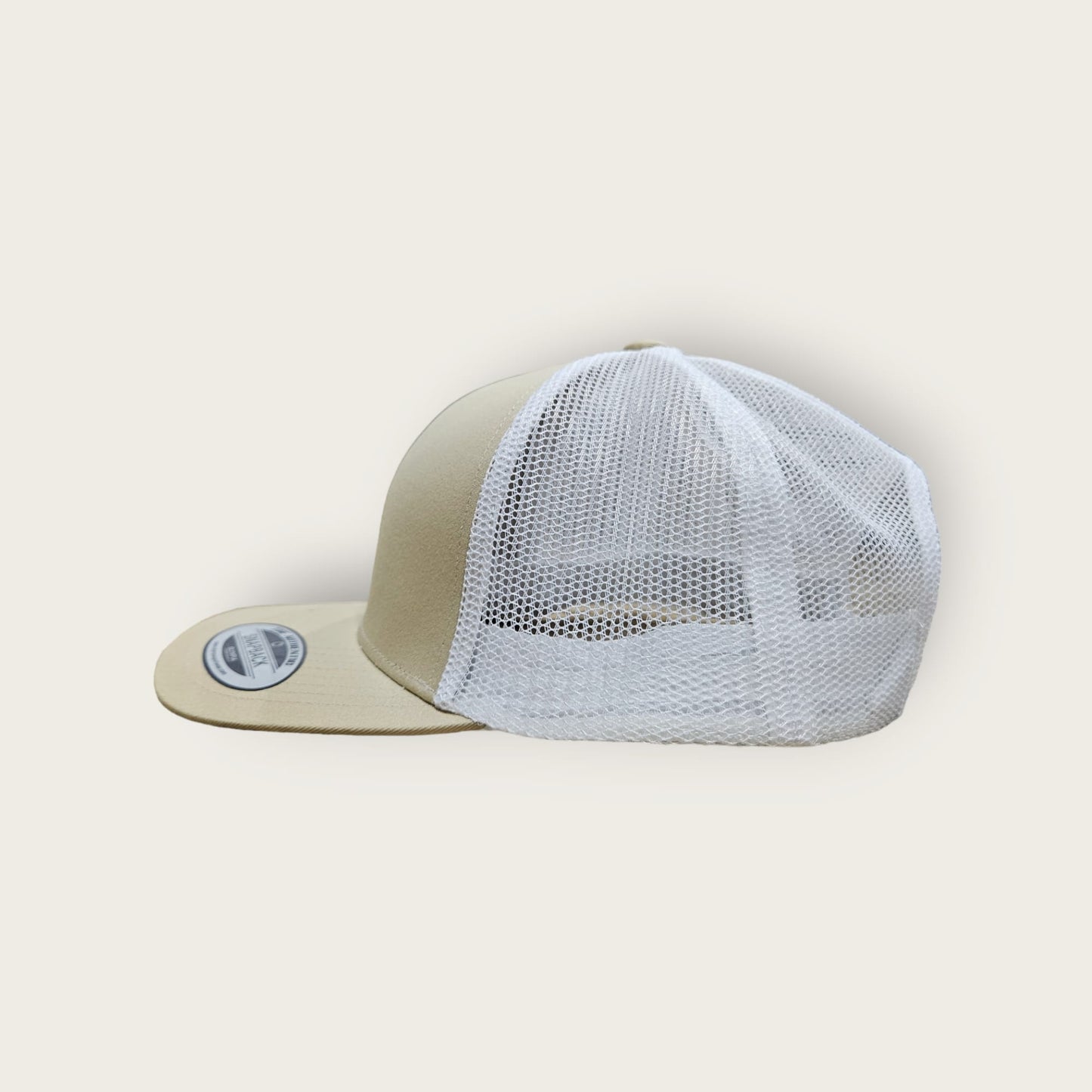 6 Panel Khaki/White Trucker Hat 110C