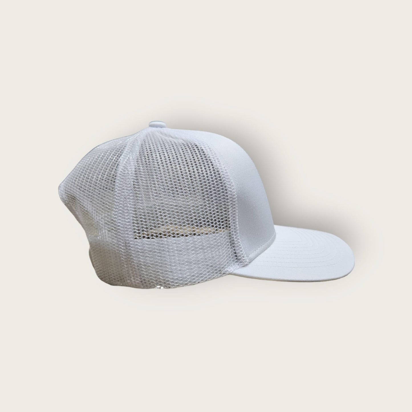 6 Panel White/White Trucker Hat 110C