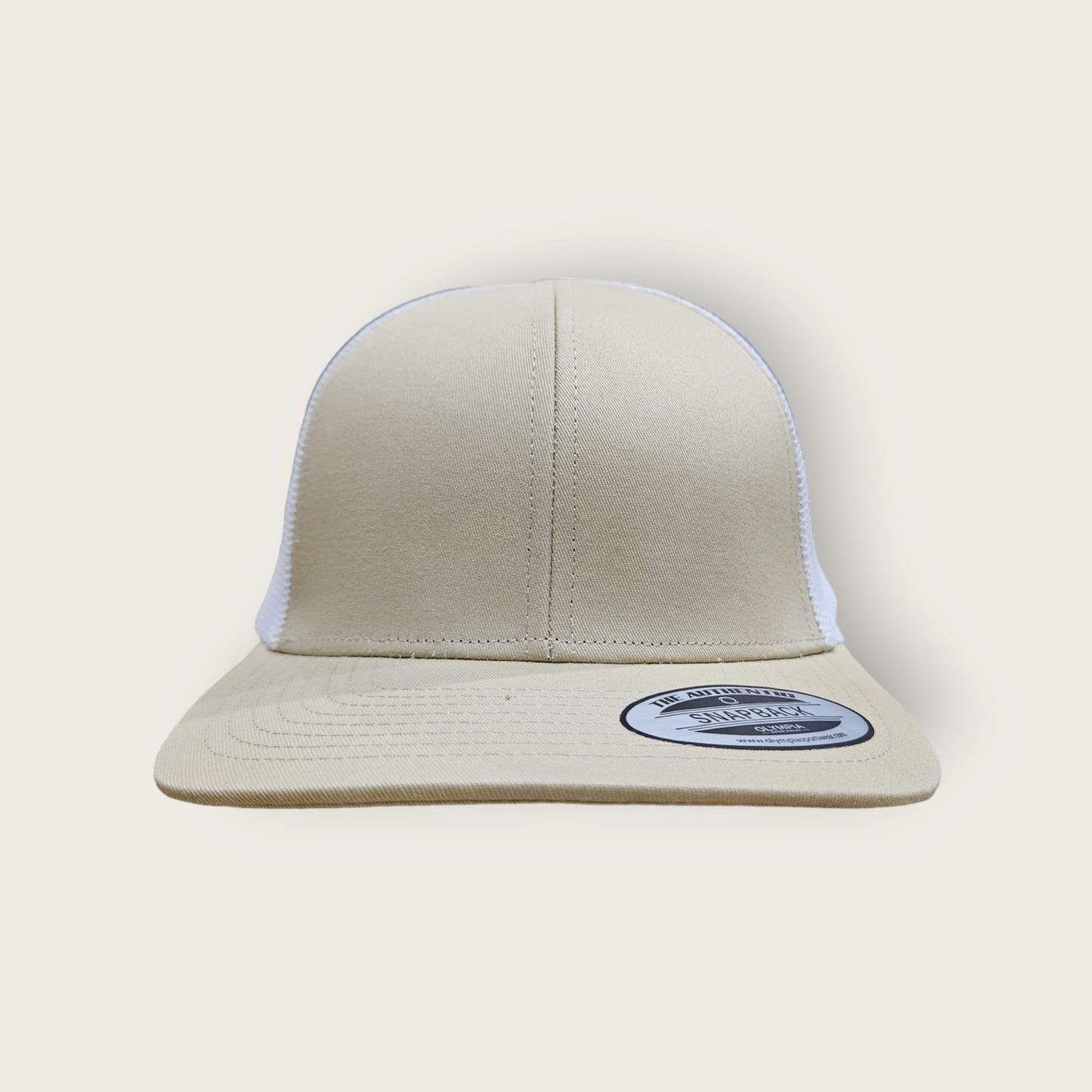 6 Panel Khaki/White Trucker Hat 110C
