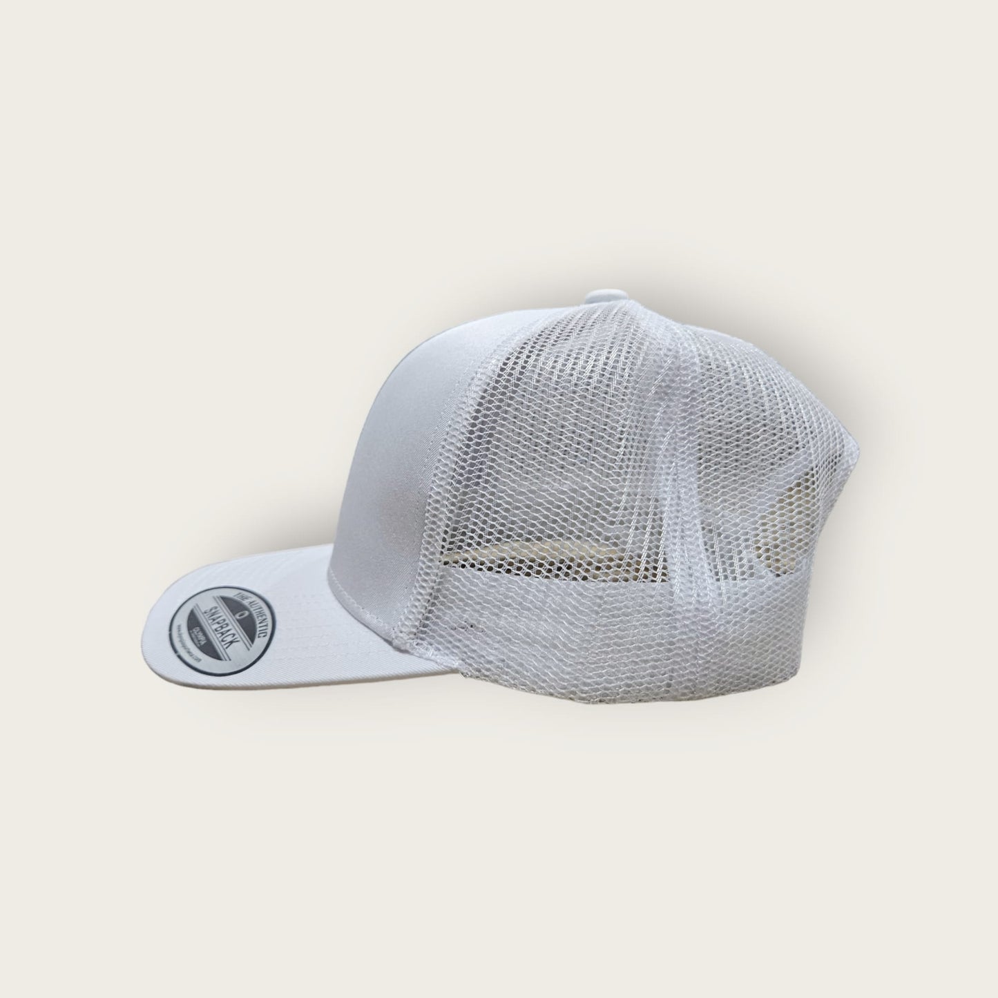 6 Panel White/White Trucker Hat 110C