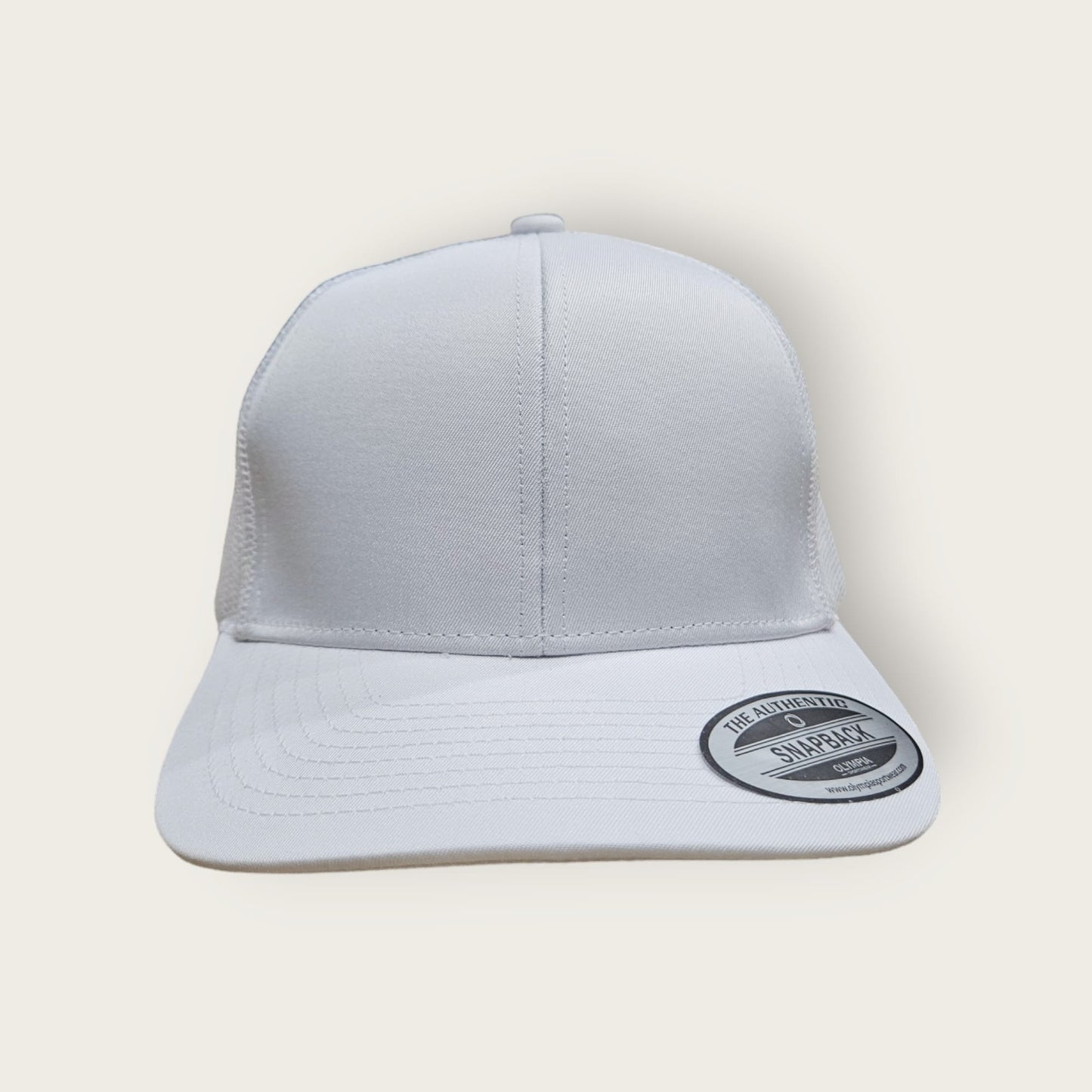 6 Panel White/White Trucker Hat 110C