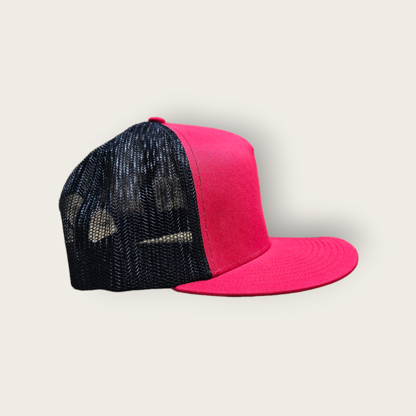 5 Panel Red/Black Trucker Hat Snapback 105C