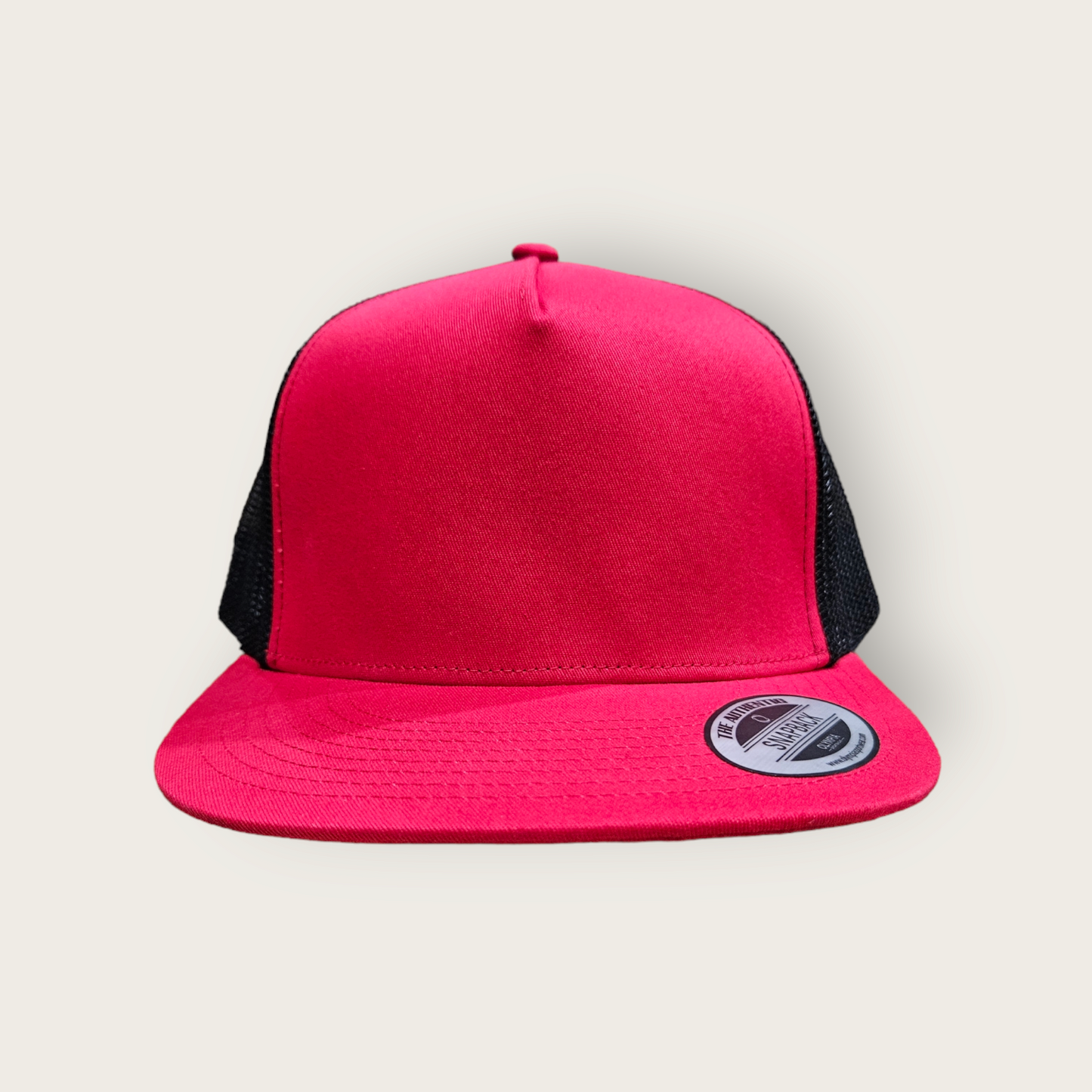 5 Panel Red/Black Trucker Hat Snapback 105C