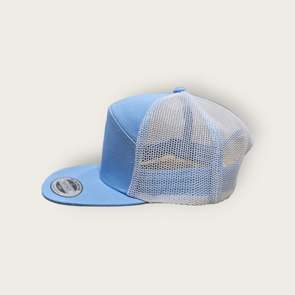 7 Panel Baby Blue/ White Trucker Hat Snapback 115C