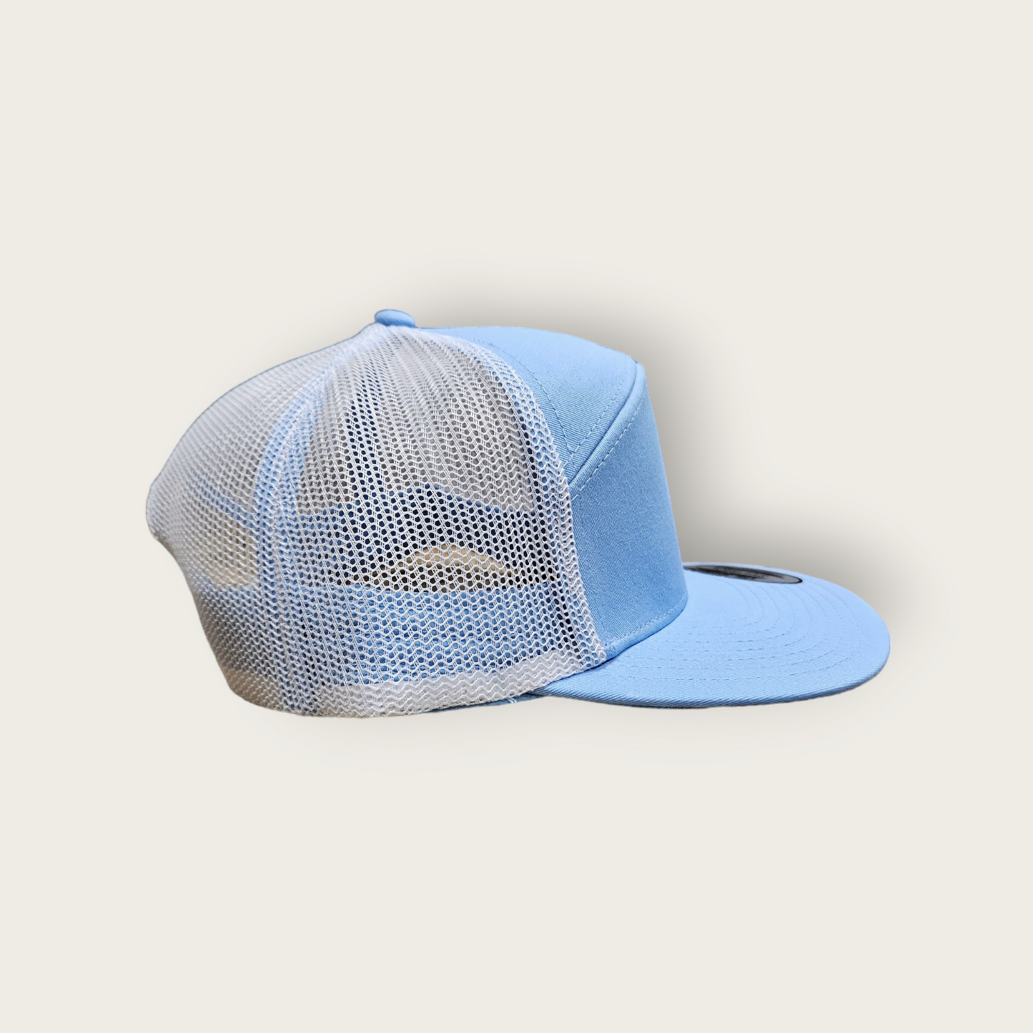 7 Panel Baby Blue/ White Trucker Hat Snapback 115C