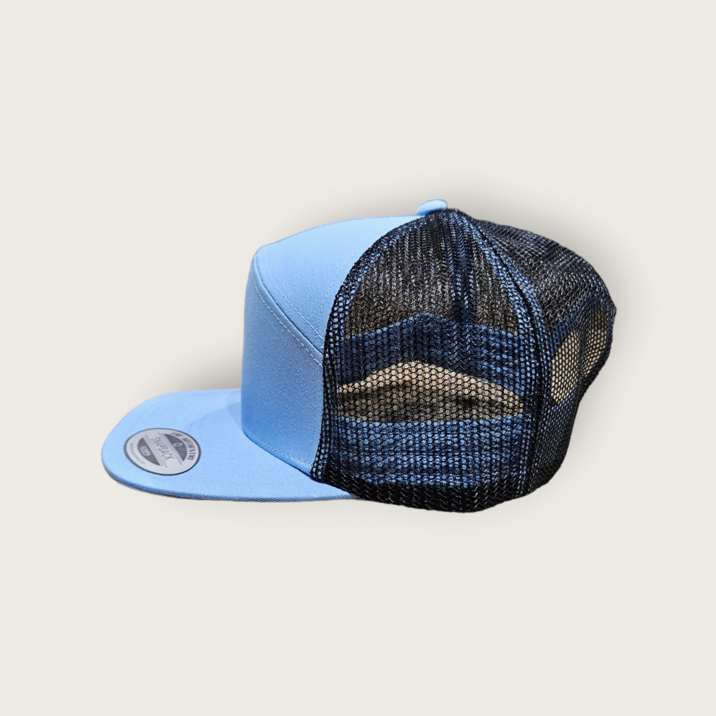 7 Panel Baby Blue/ Black Trucker Hat Snapback 115C