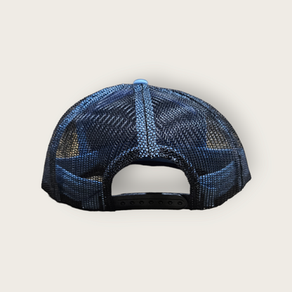 7 Panel Baby Blue/ Black Trucker Hat Snapback 115C