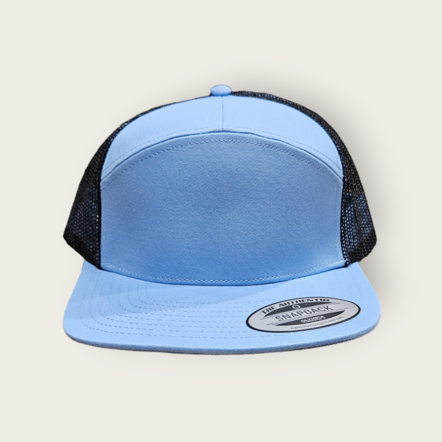 7 Panel Baby Blue/ Black Trucker Hat Snapback 115C