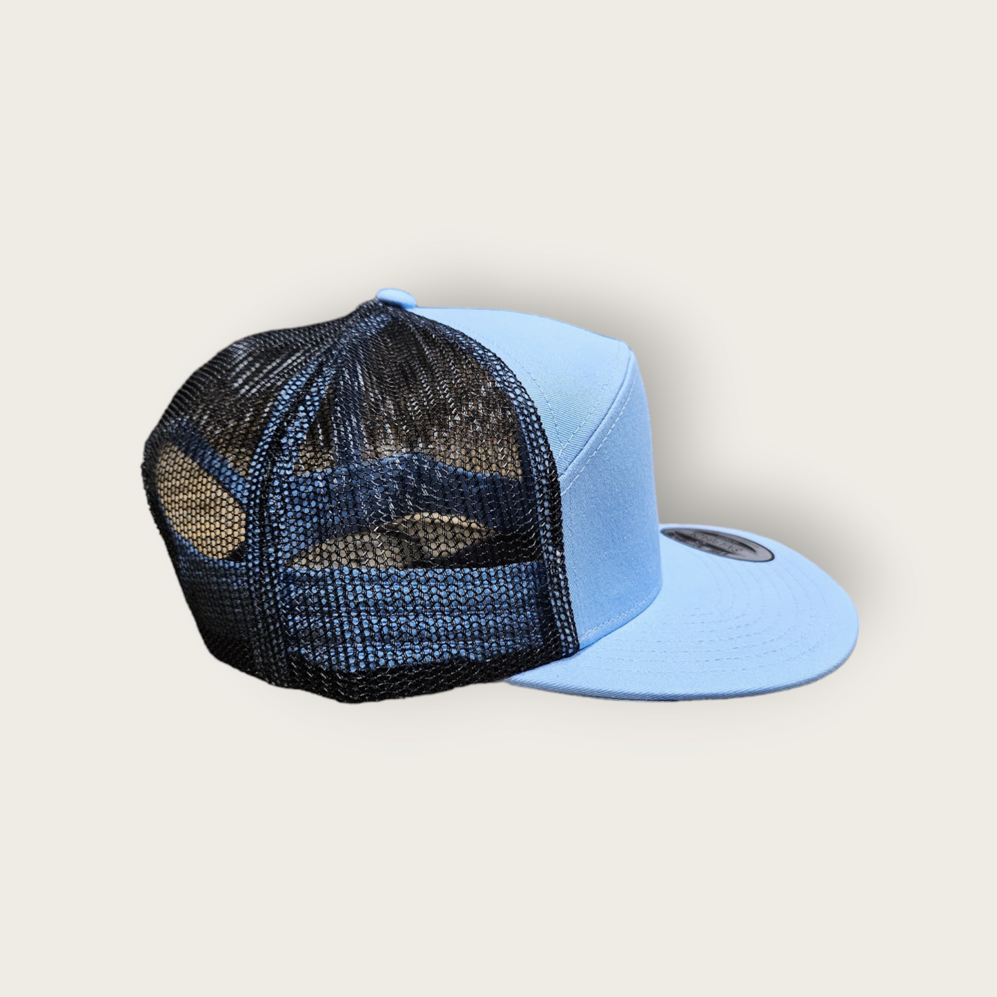 7 Panel Baby Blue/ Black Trucker Hat Snapback 115C