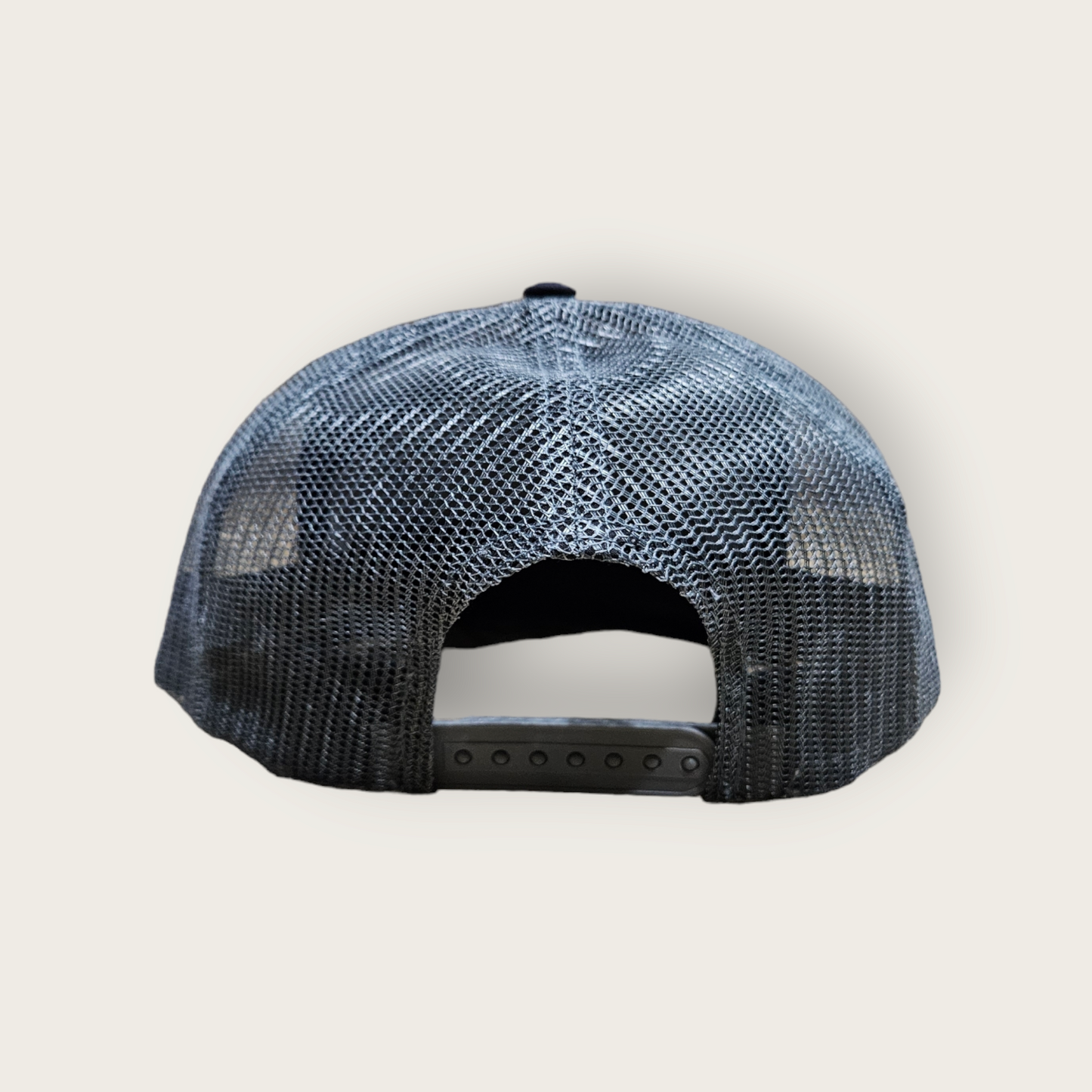7 Panel Black/ charcoal Trucker Hat Snapback 115C