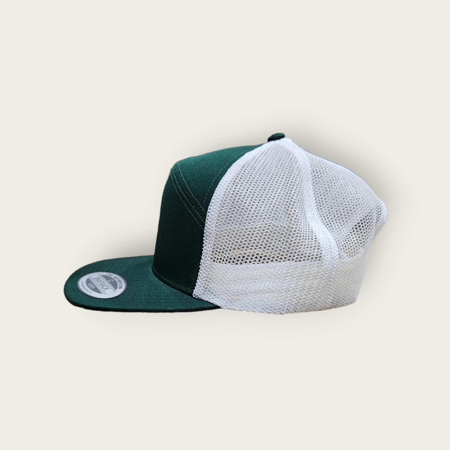 7 Panel Green/ White Trucker Hat Snapback 115C