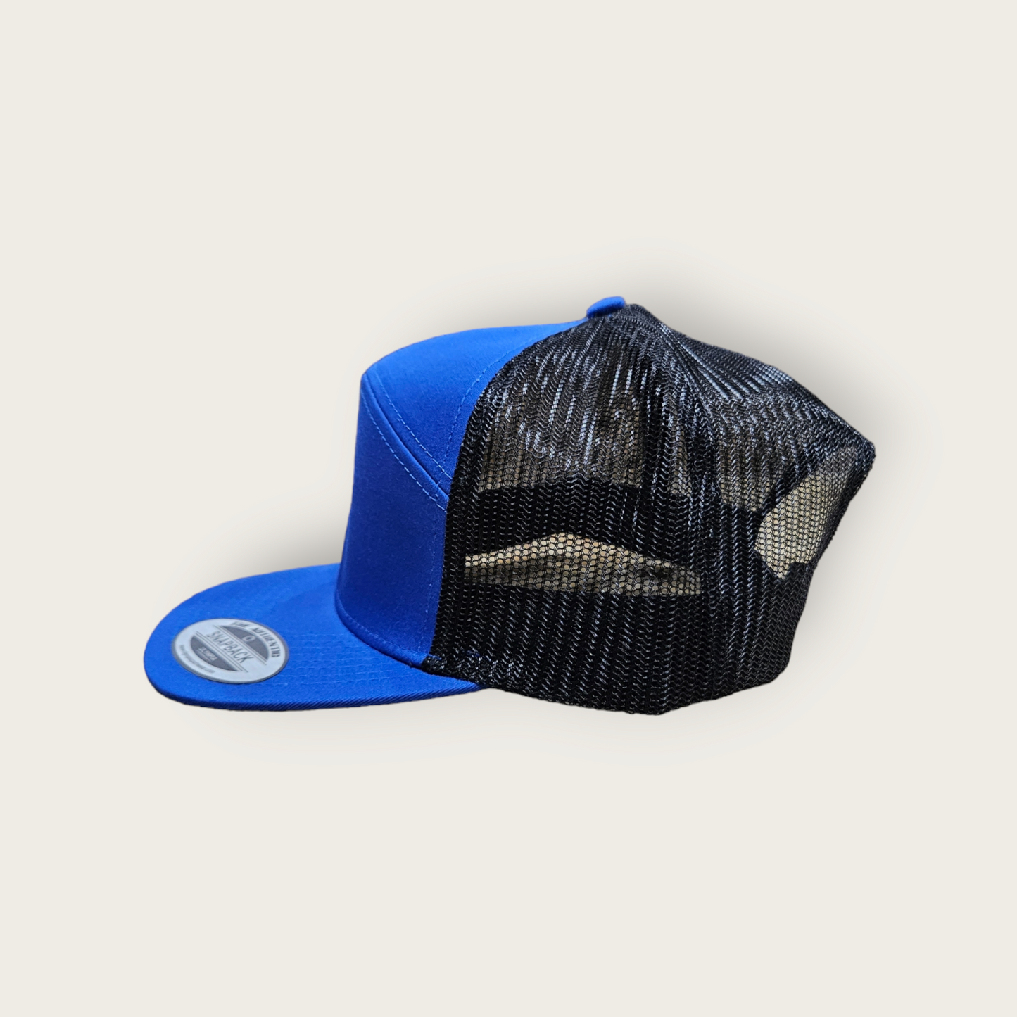 7 Panel Royal/ Black Trucker Hat Snapback 115C